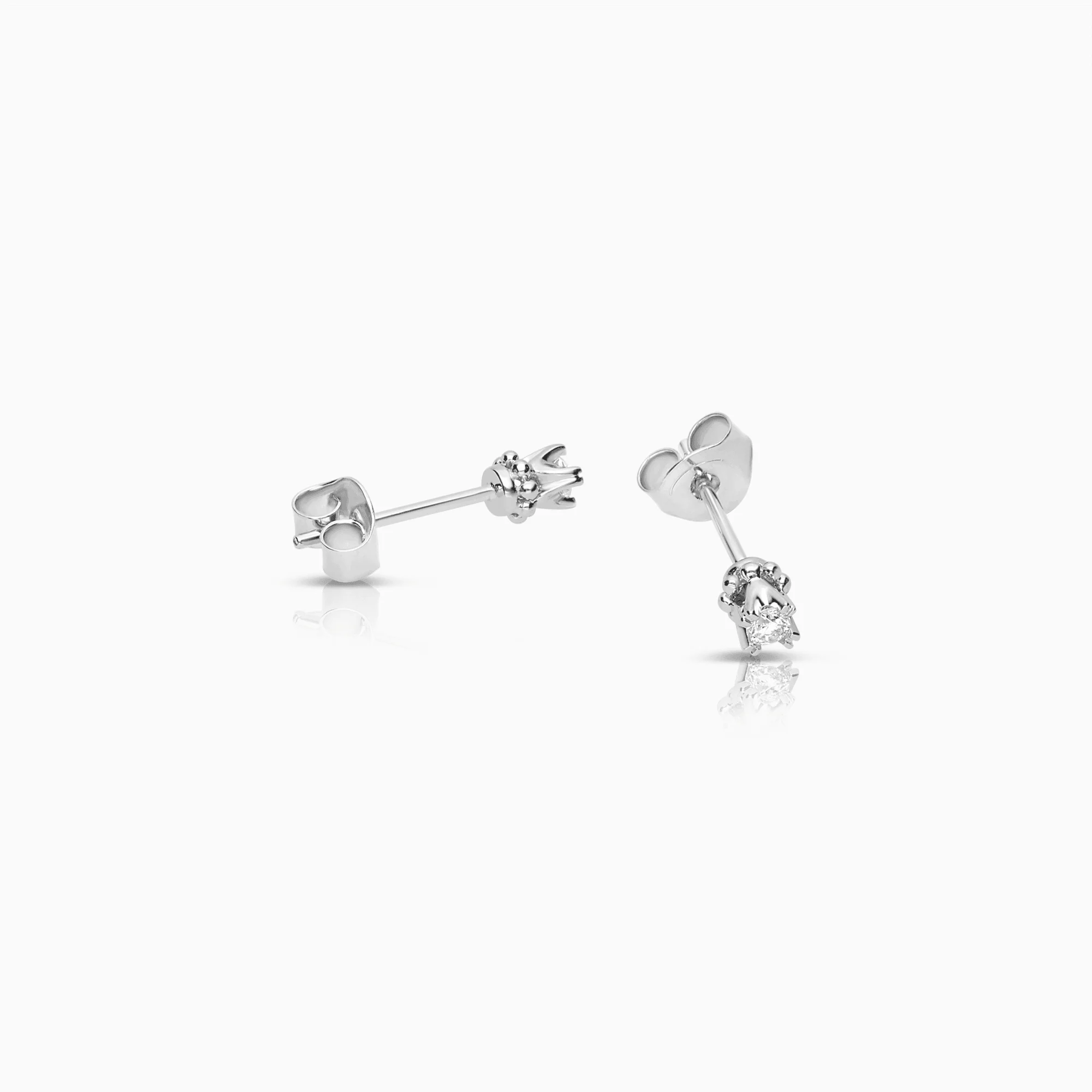 Diamond Earrings Solitaire 0.10ct 18K White Gold - Image 2