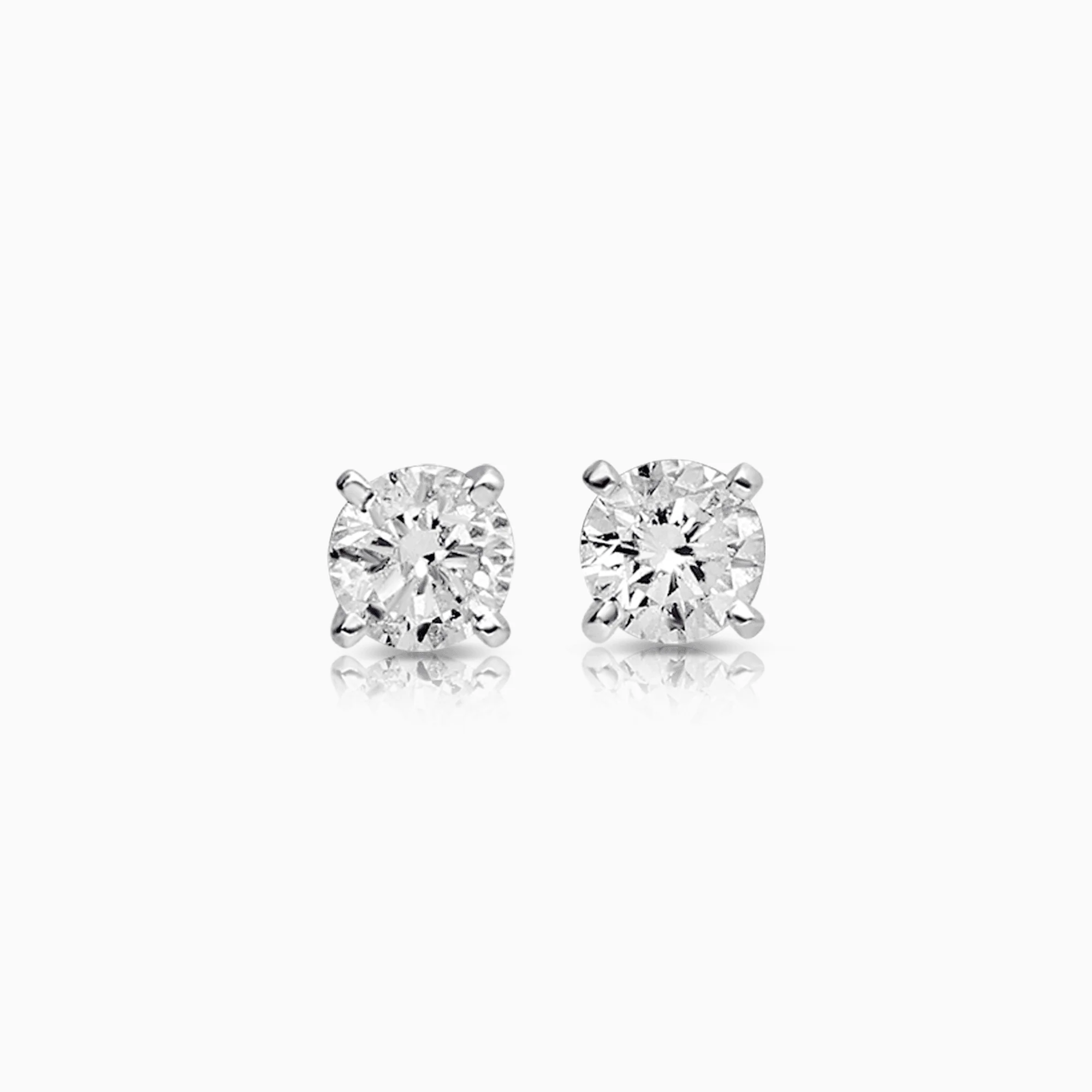 Diamond solitaire earrings 0.20ct 9K white gold