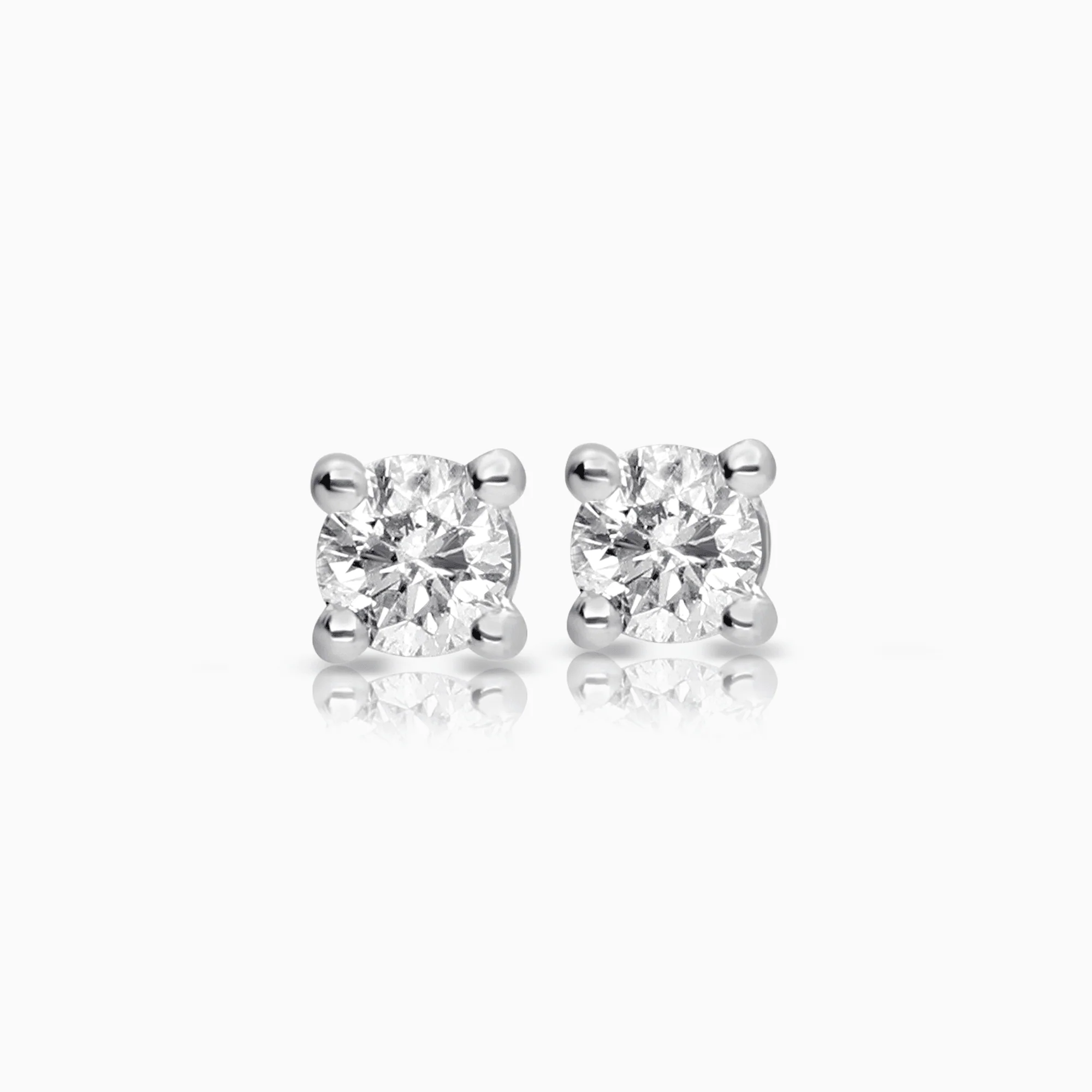 Diamond earrings solitaire 0.25ct 18K white gold