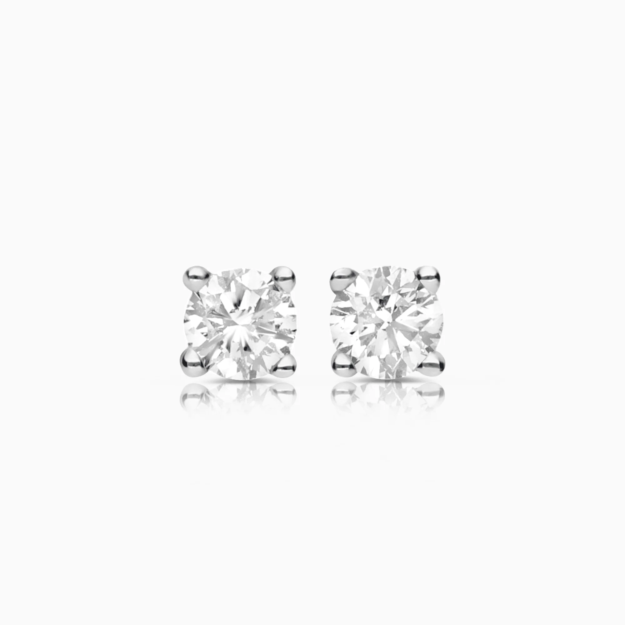 Diamond solitaire earrings 0.30ct 18K white gold