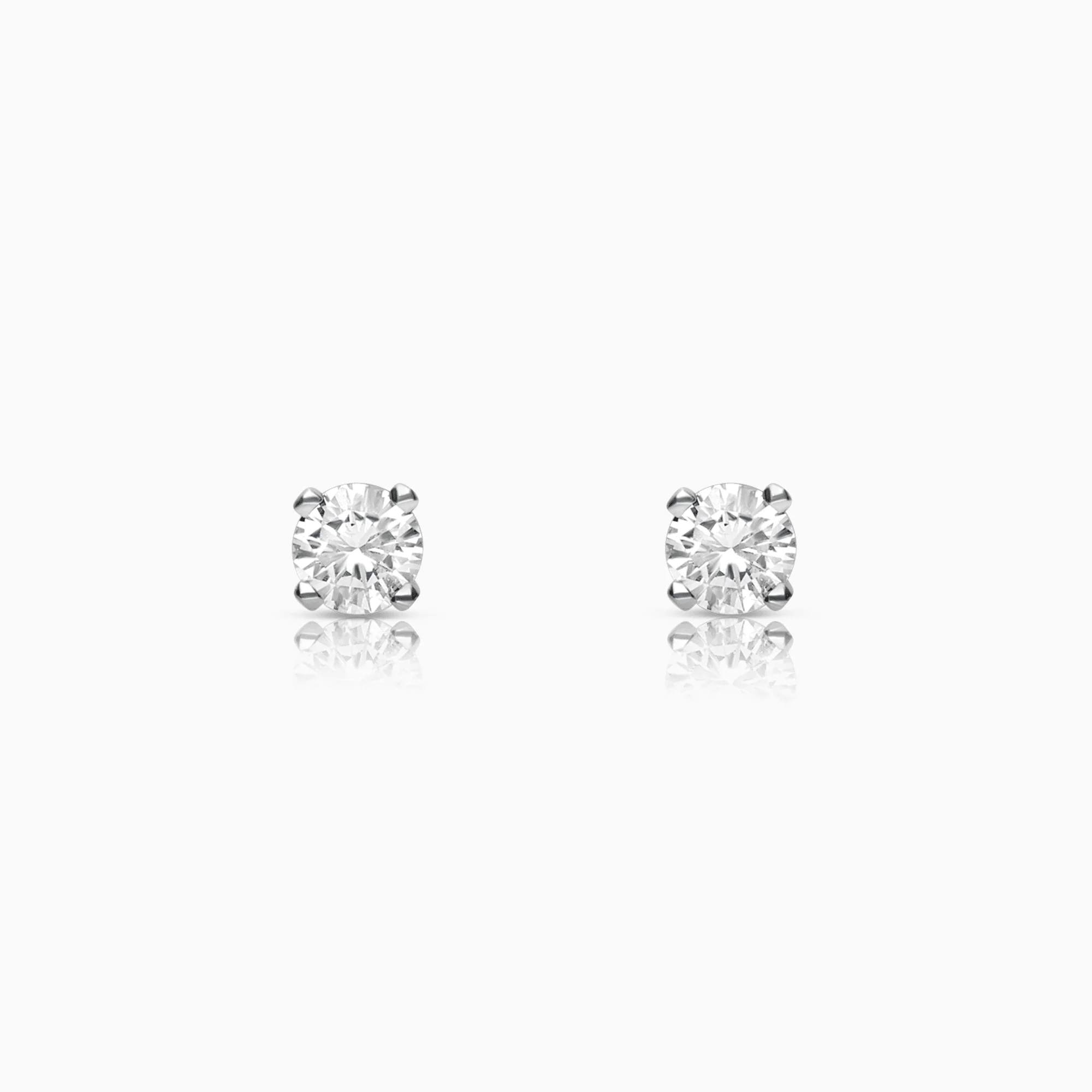 Diamond solitaire earrings 0.30ct 18K white gold