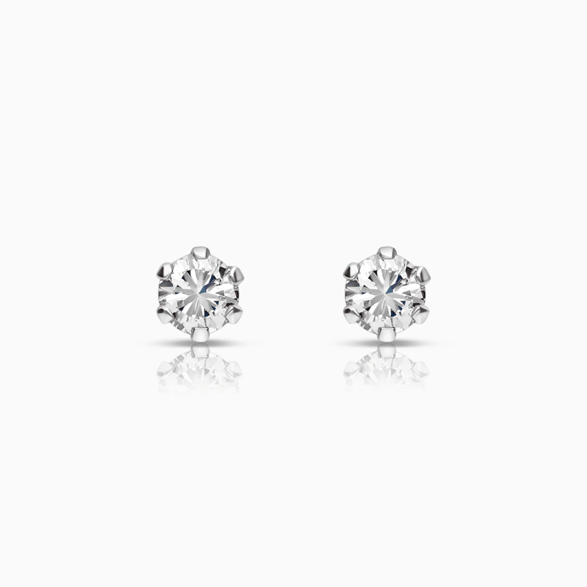 Diamond solitaire earrings 0.30ct 18K white gold