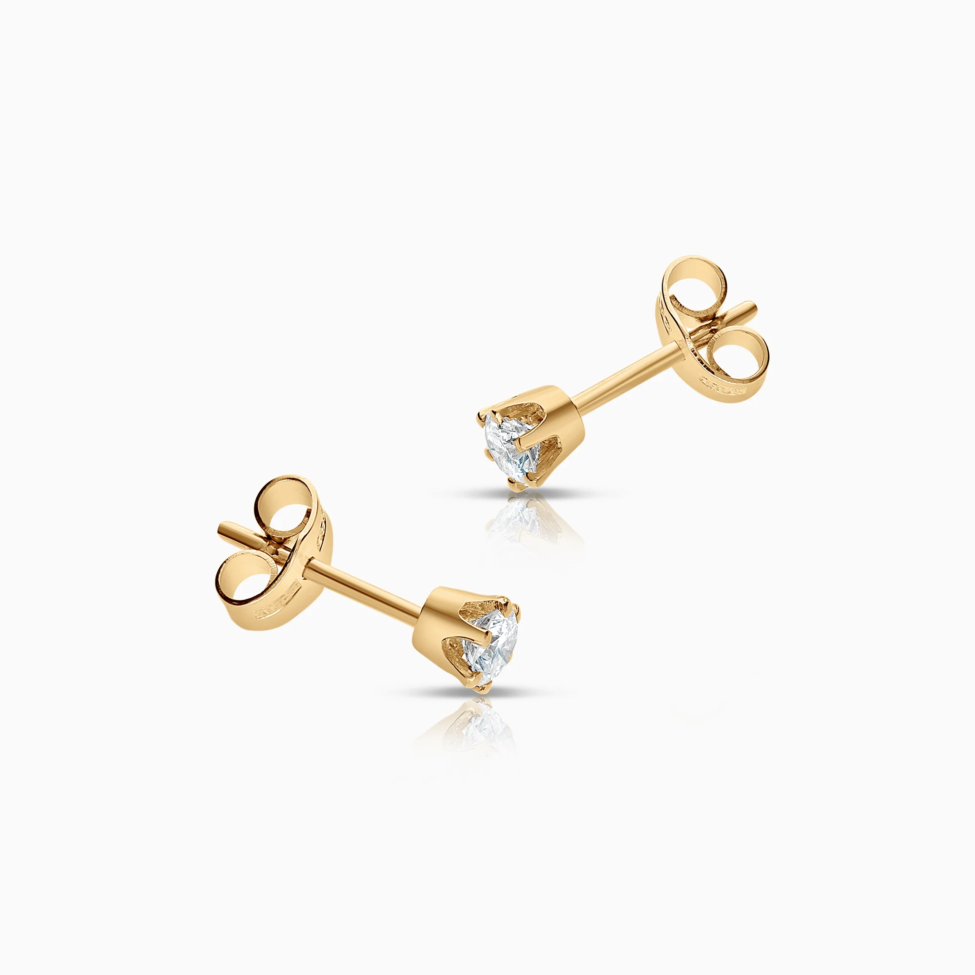 Diamond solitaire earrings 0.40ct 18K gold - Image 2
