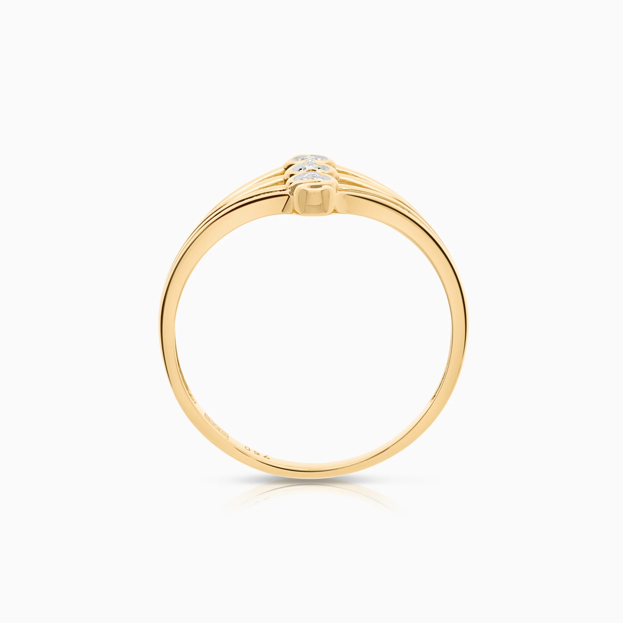 Diamond ring 0.03ct 18K gold - Image 2