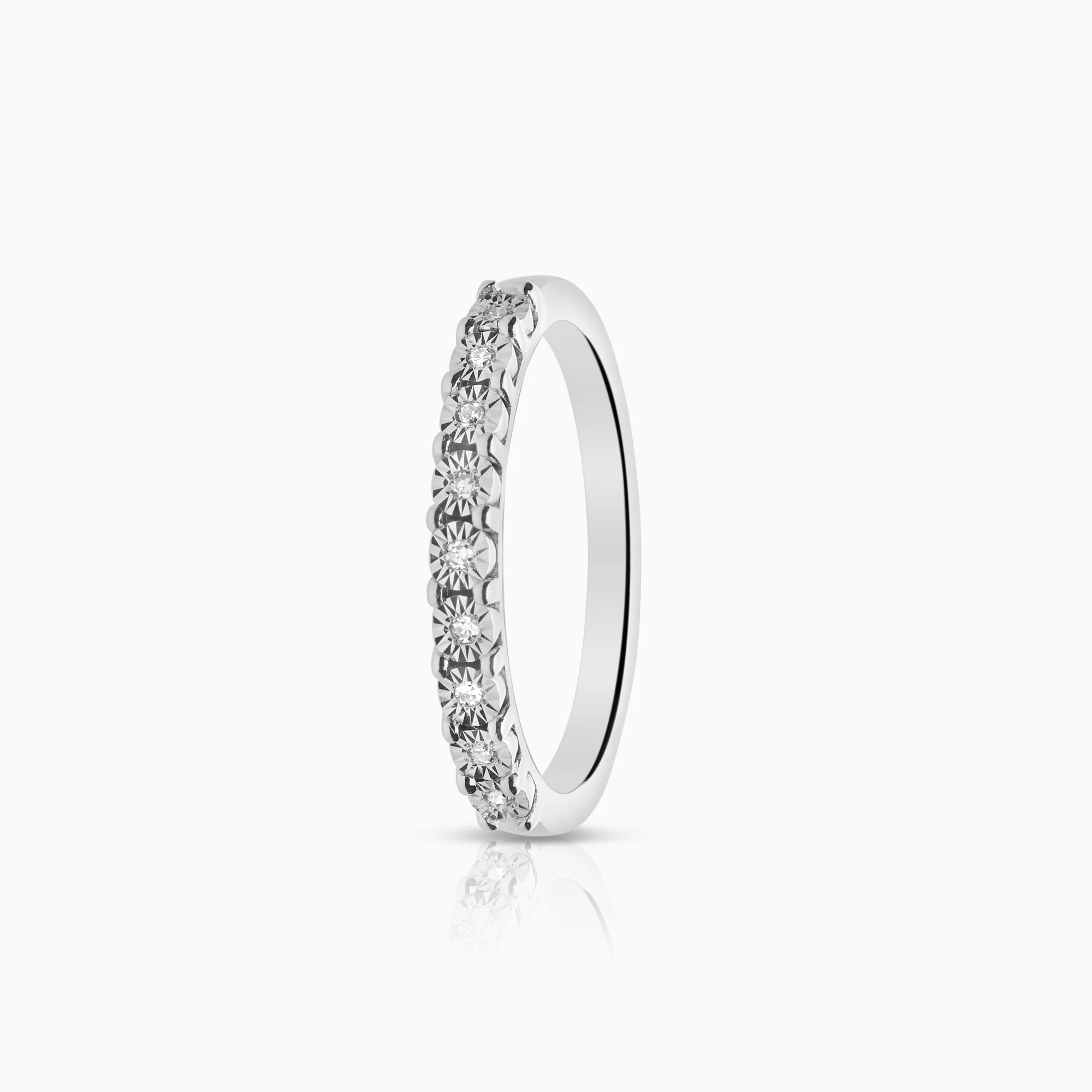 Diamond ring 0.04ct 18K white gold