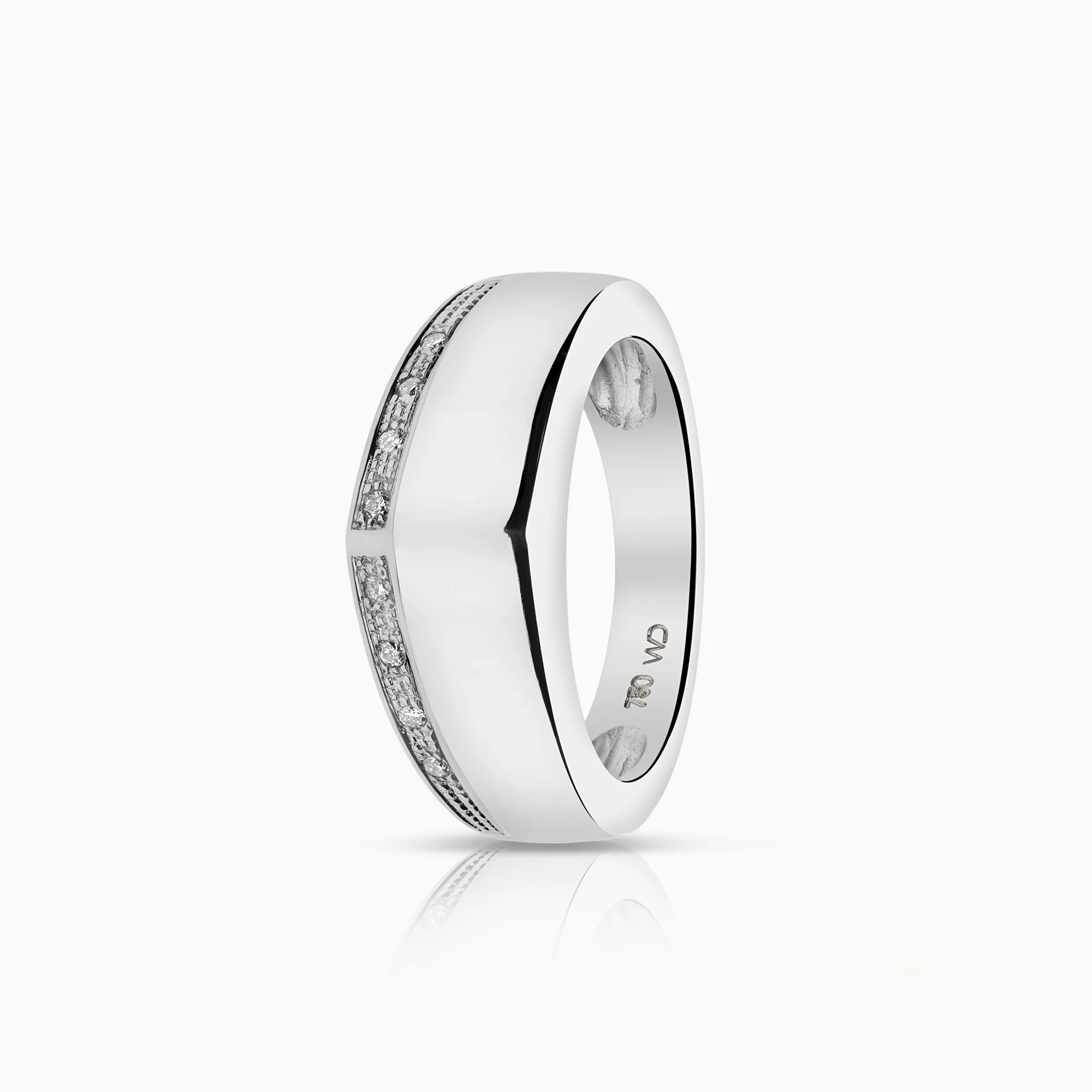 Diamond ring 0.08ct 18K white gold