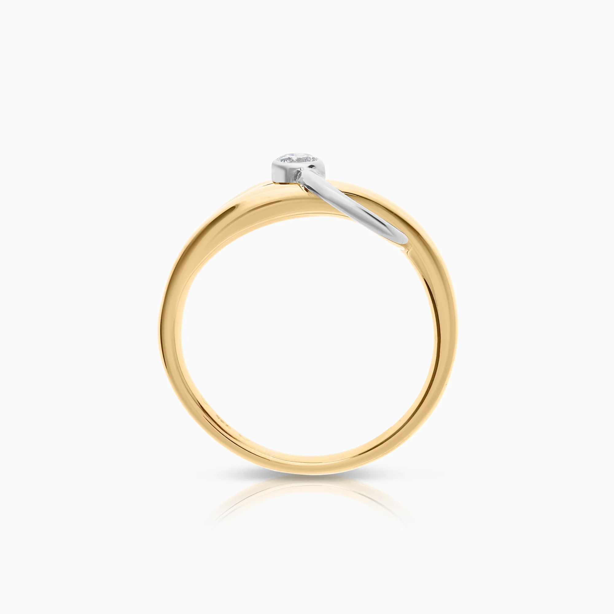Diamond ring 0.10ct 18K gold - Image 2