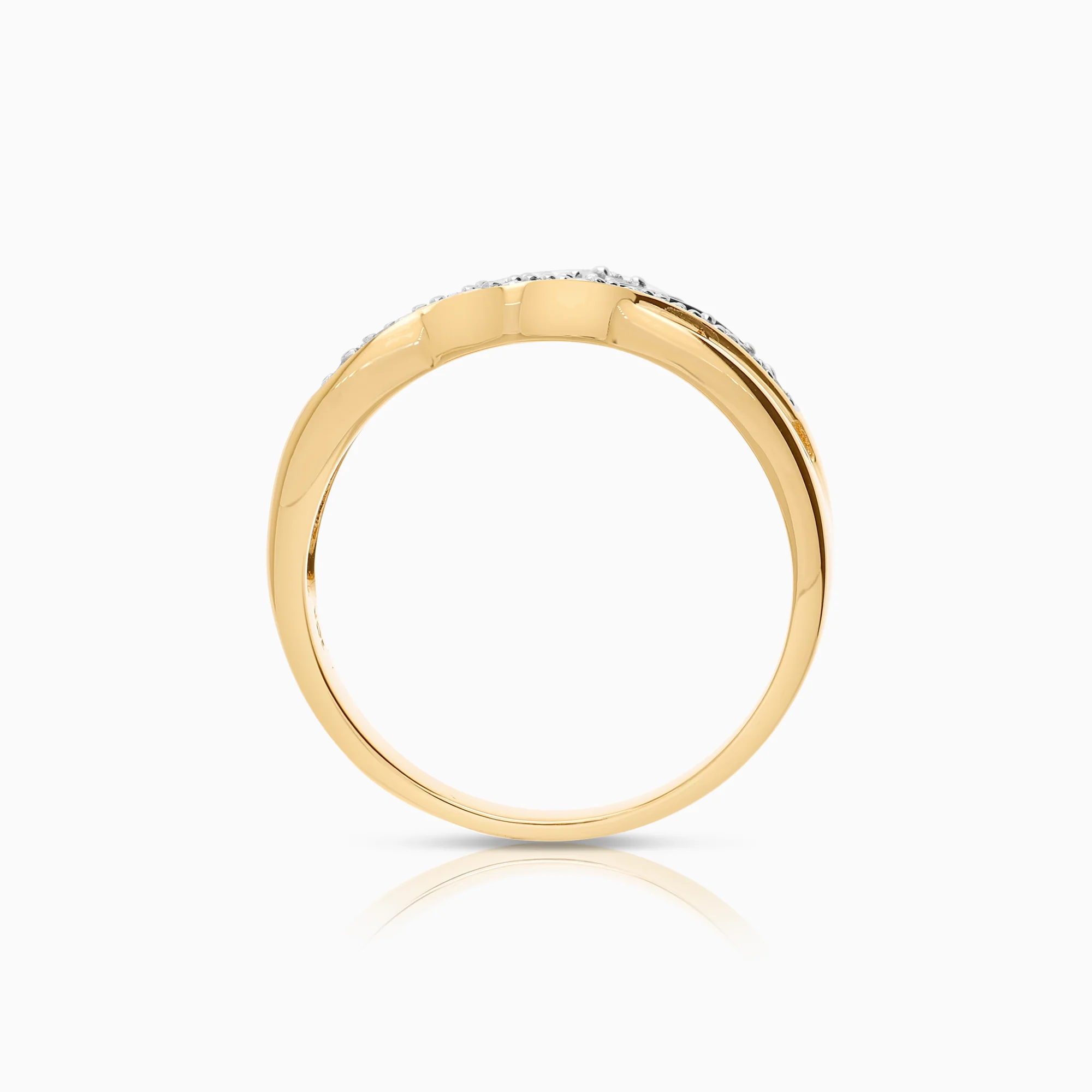 Diamond ring 0.10ct 18K gold - Image 2