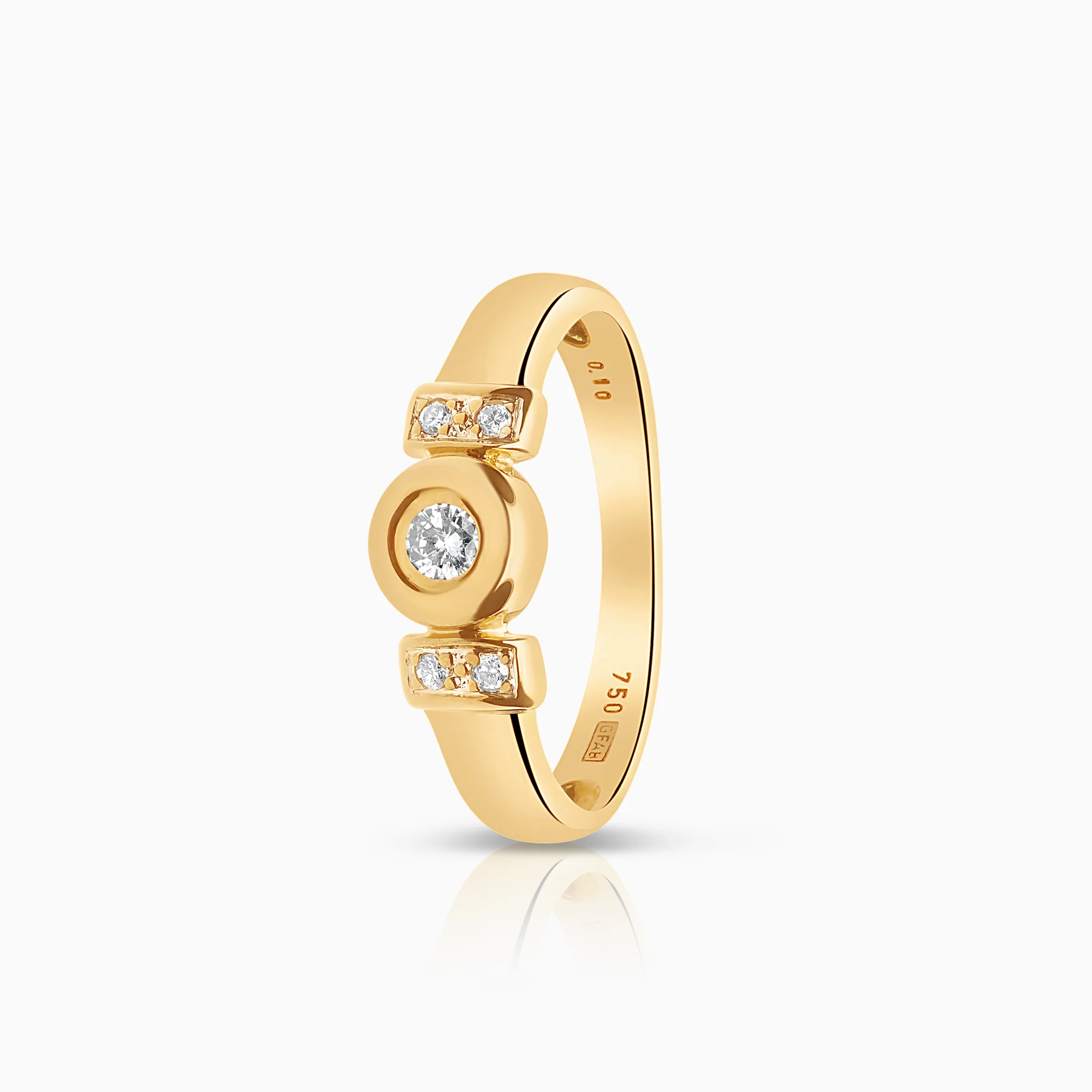 Diamond ring 0.10ct 18K gold