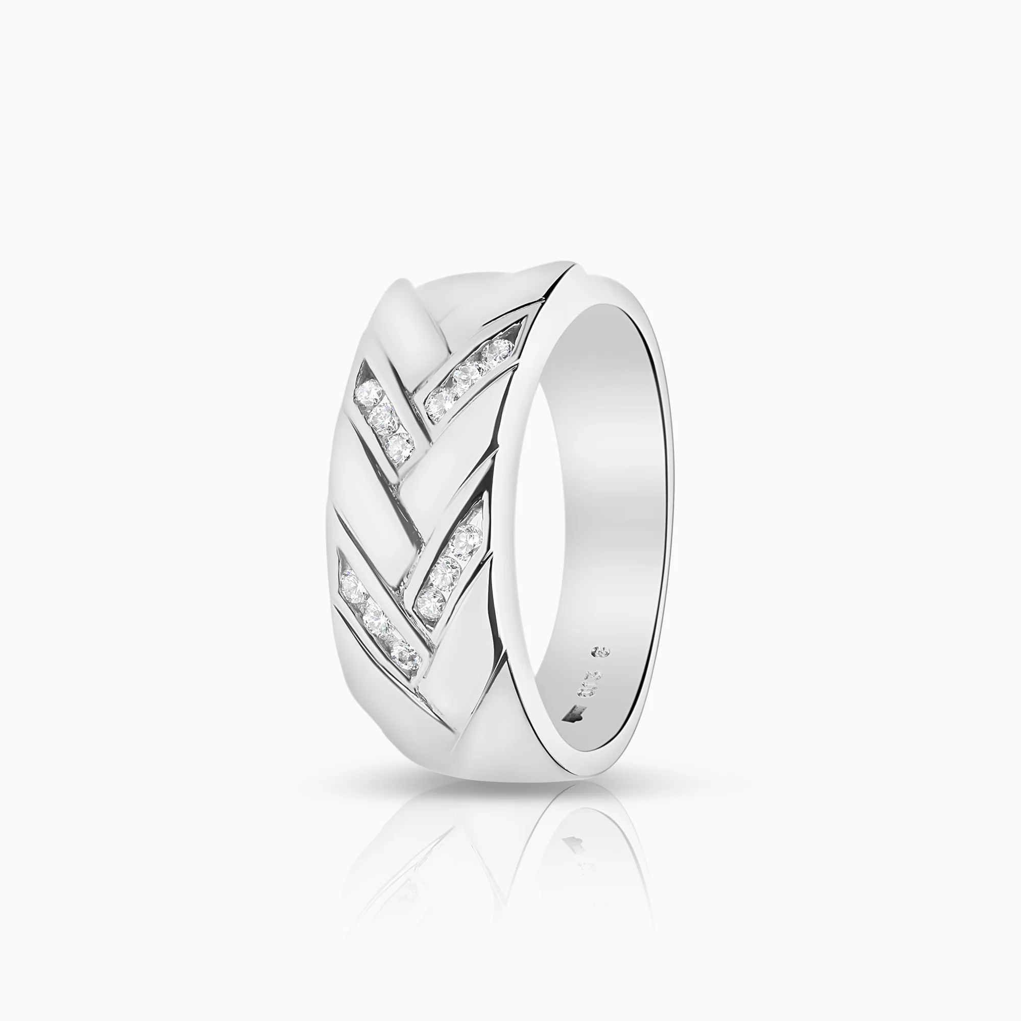 Diamond ring 0.13ct 18K white gold