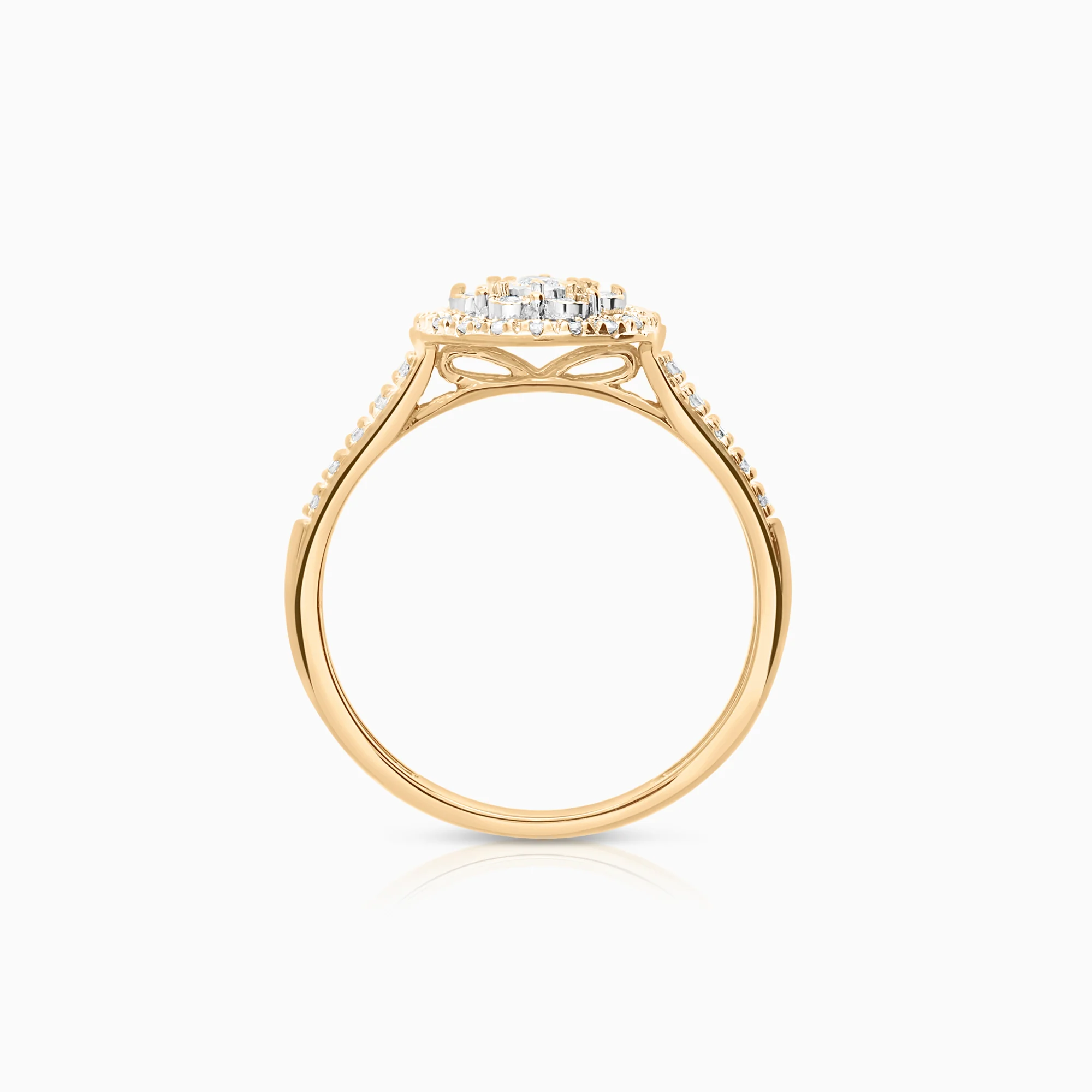 Diamond ring 0.16ct 18K gold - Image 2