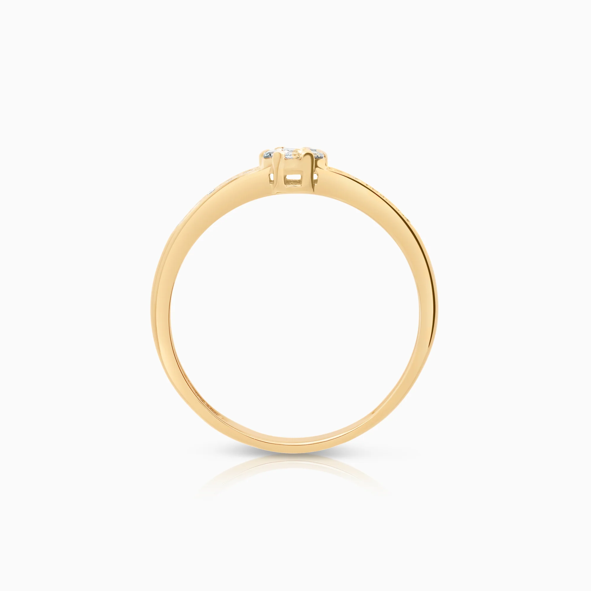 Diamond ring 0.16ct 18K gold - Image 2