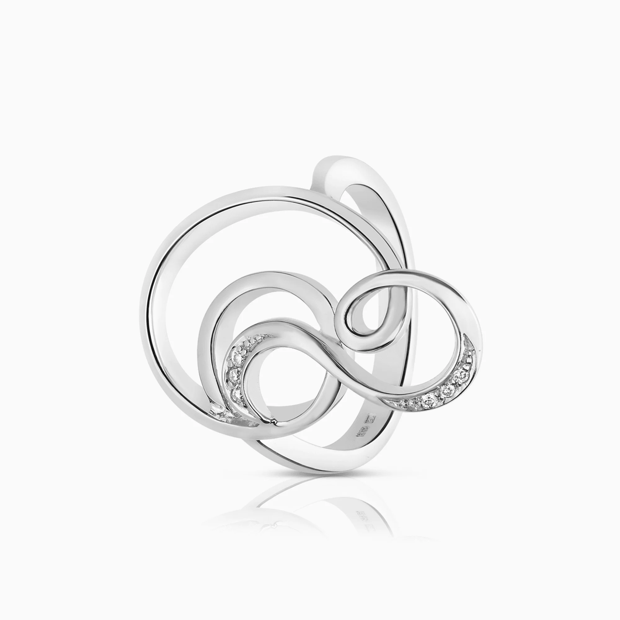 Fashion diamond ring 0.04ct 18K white gold