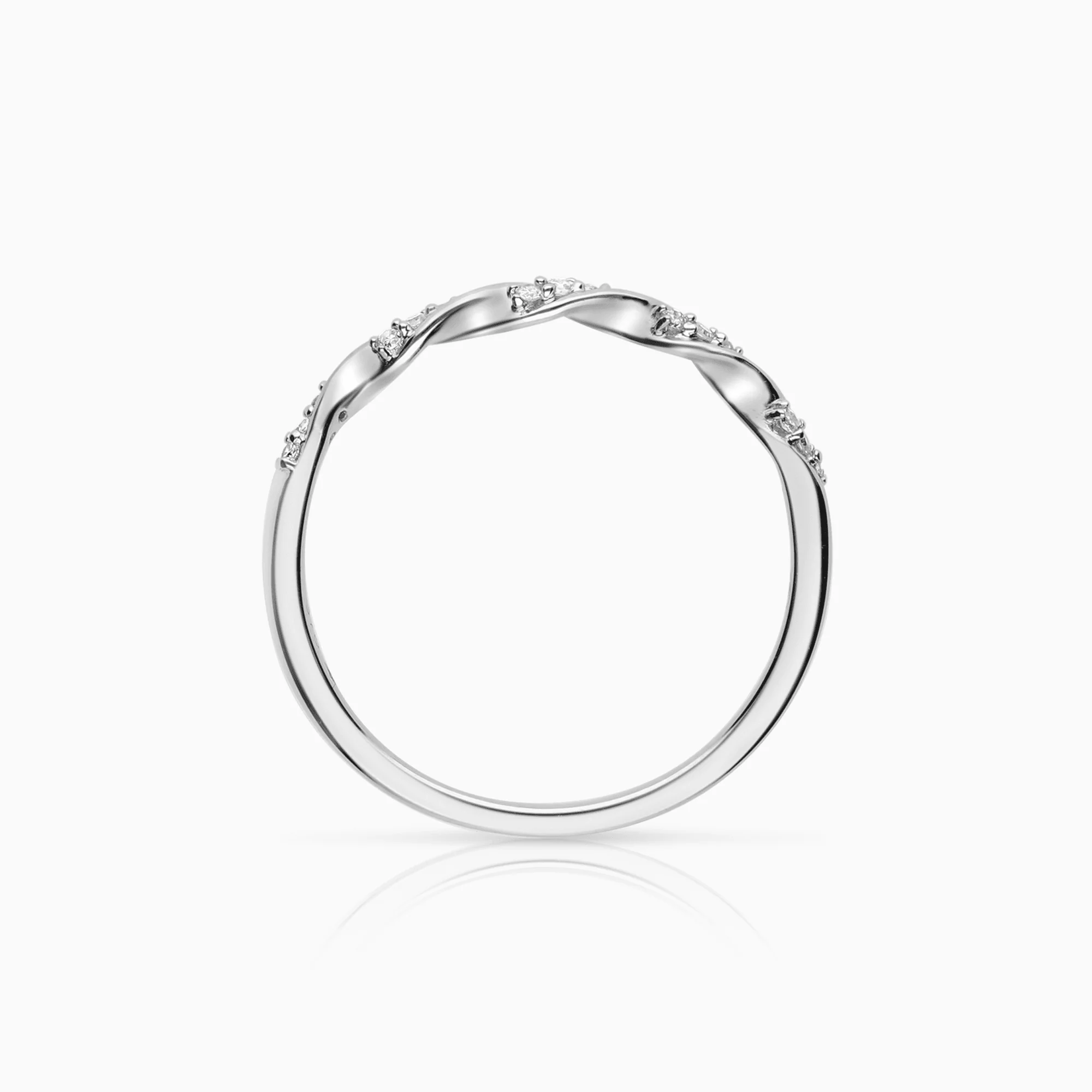 Diamond ring 0.04ct 9K white gold - Image 2