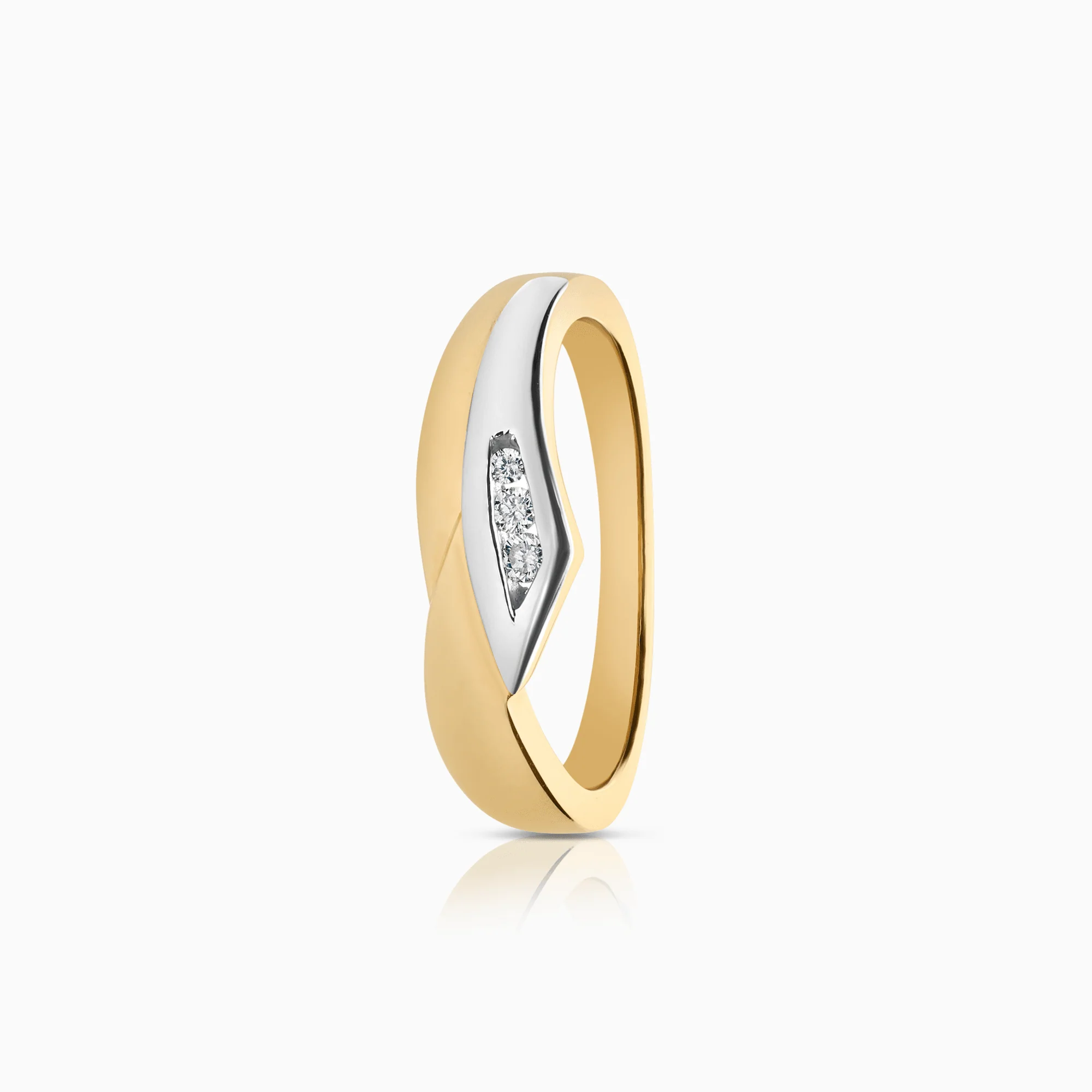 Diamond ring 0.05ct 18K white/yellow gold