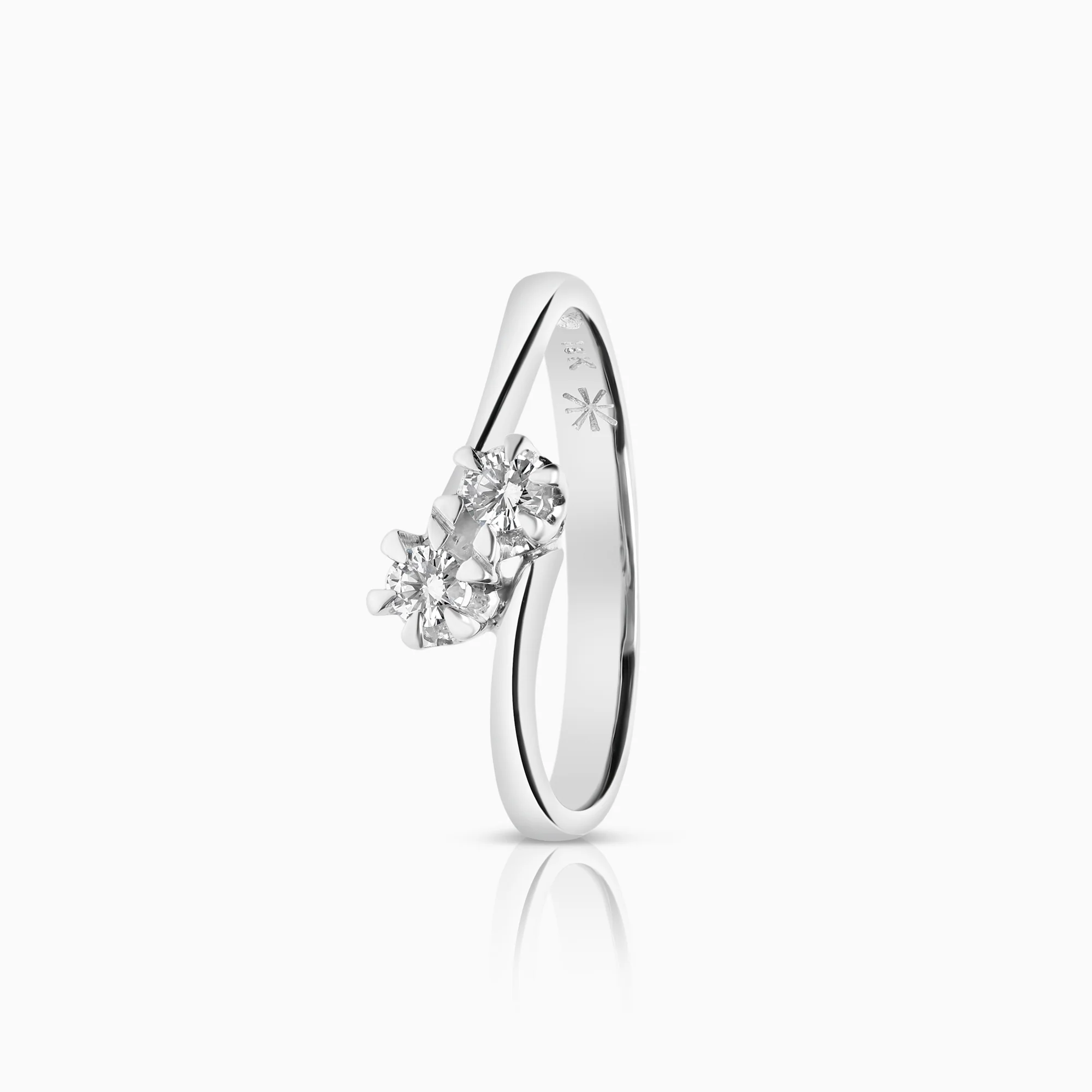 Diamond ring 0.08ct 18K white gold