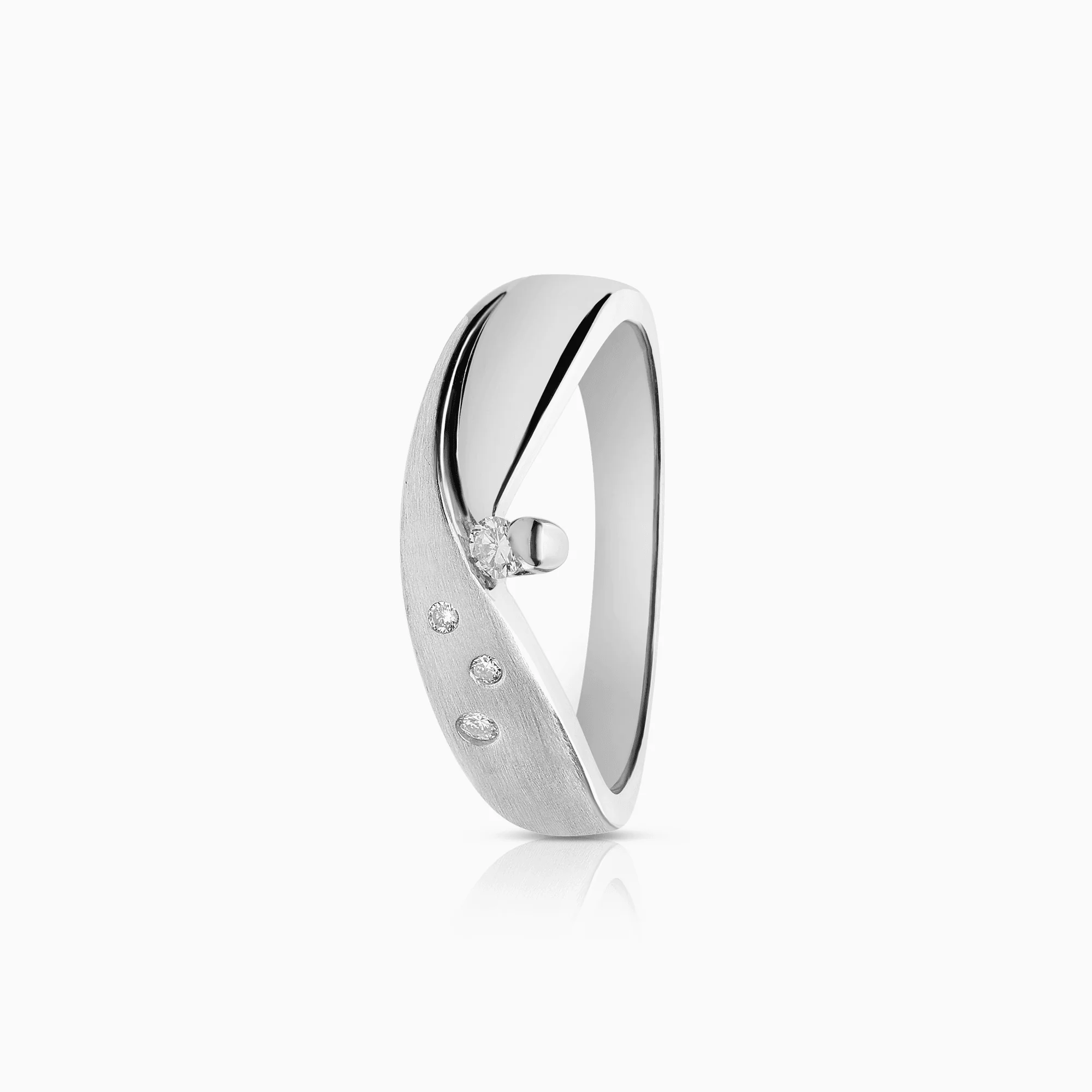 Diamond ring 0.09ct 18K white gold