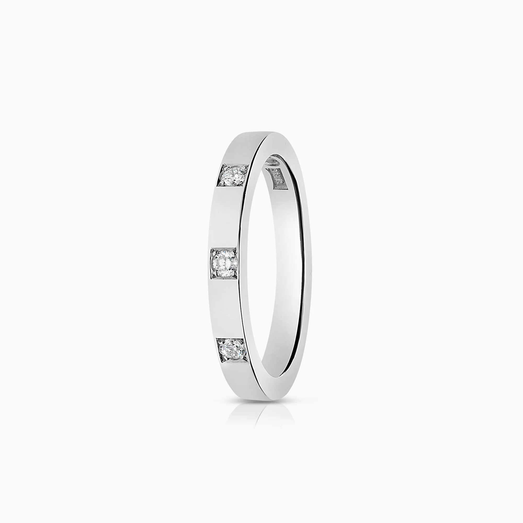 Diamond ring 0.09ct 18K white gold