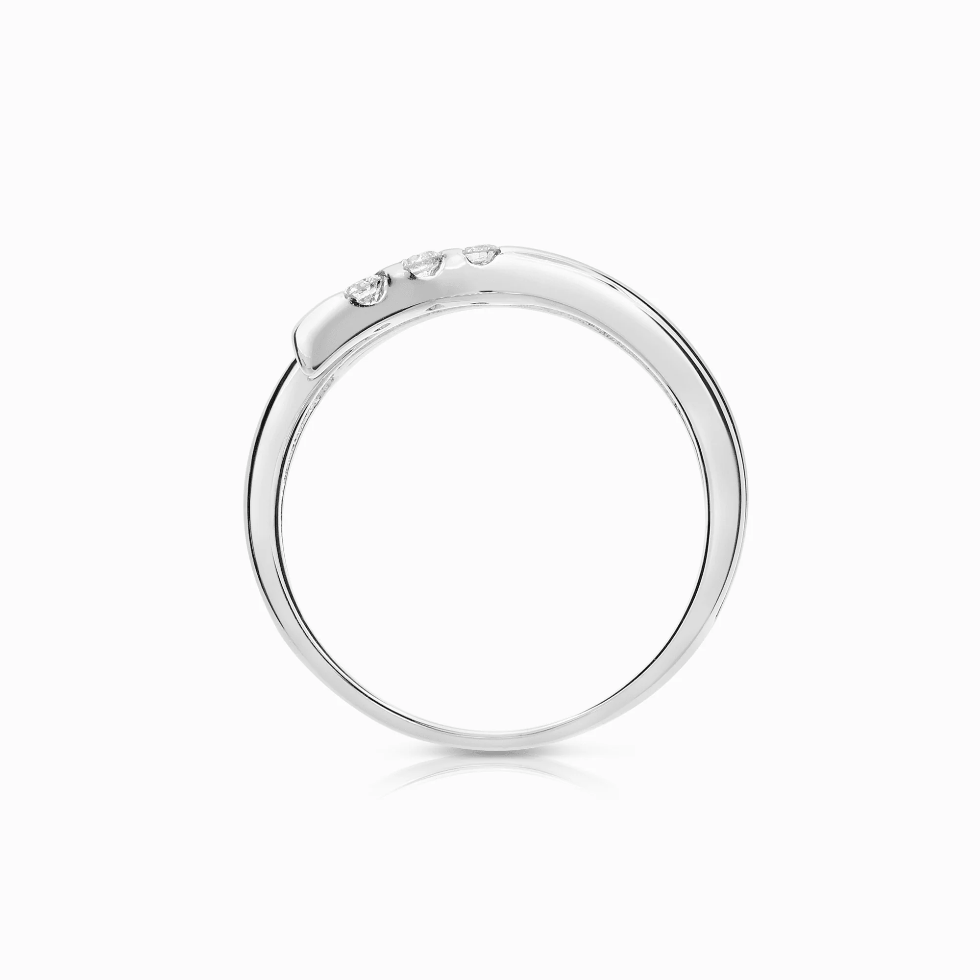 Diamond ring 0.10ct 18K white gold - Image 2