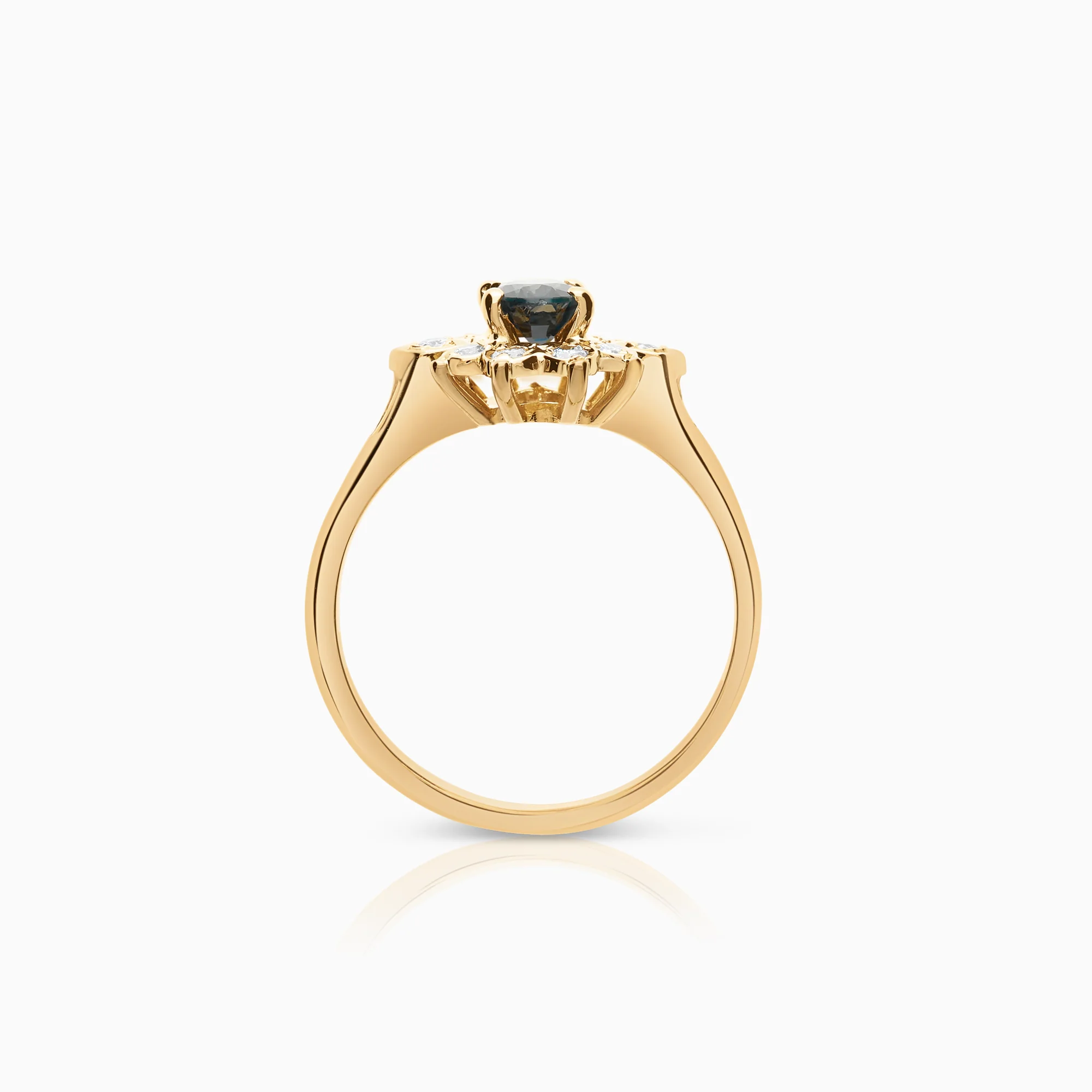 Diamond ring 0.20ct with sapphire 18K gold - Image 2