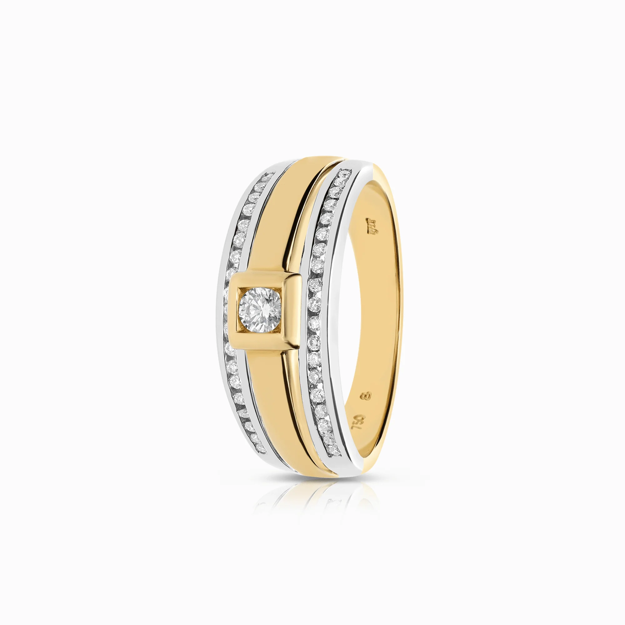 Diamond ring 0.24 ct 18K yellow gold