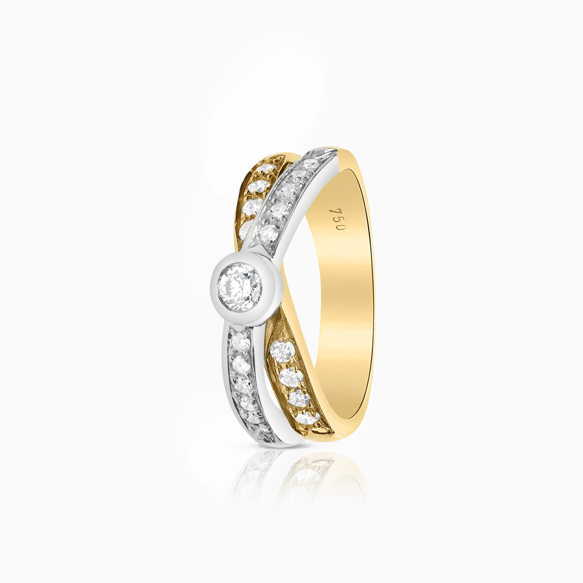 Diamond ring 0.50ct 18K yellow gold