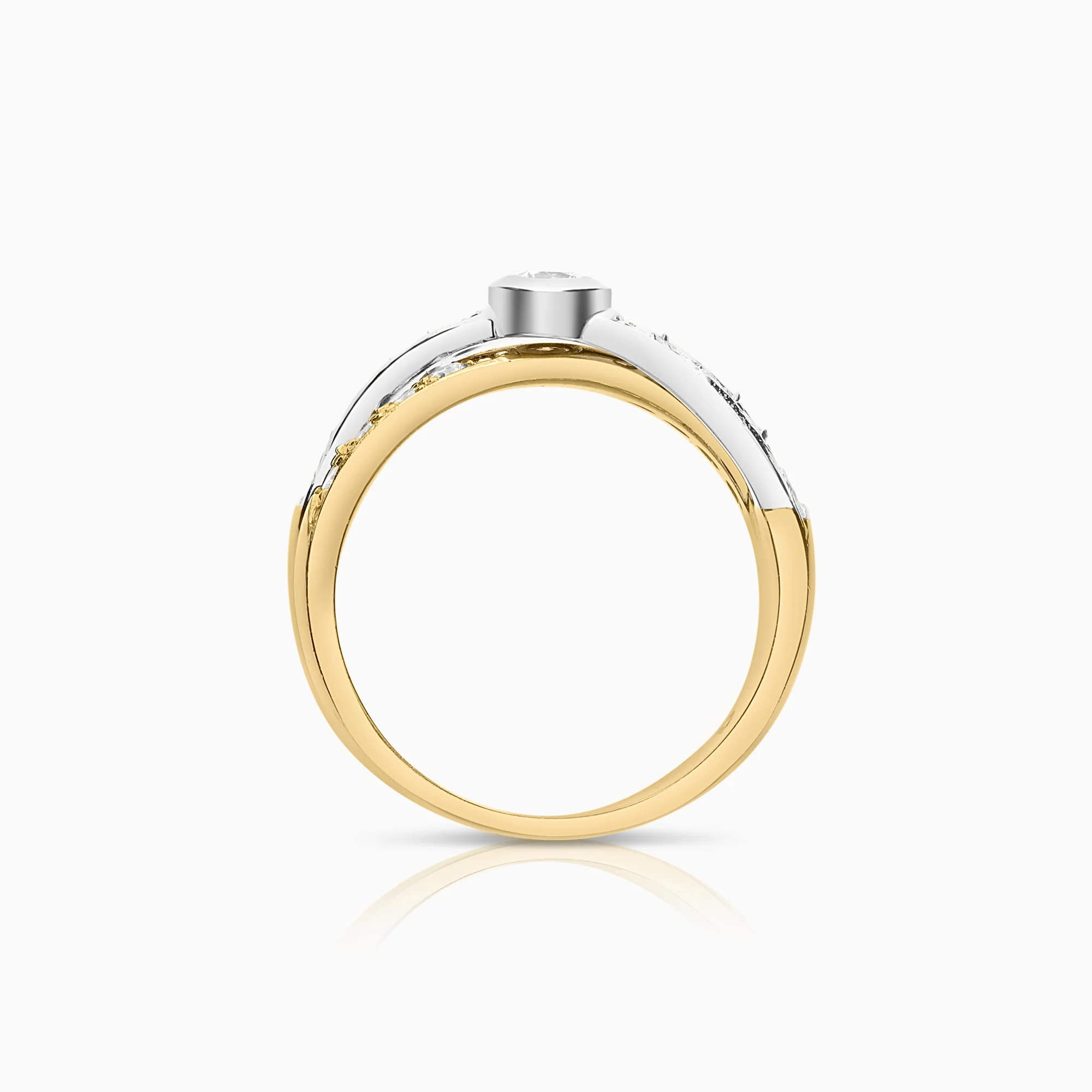 Diamond ring 0.50ct 18K yellow gold - Image 2