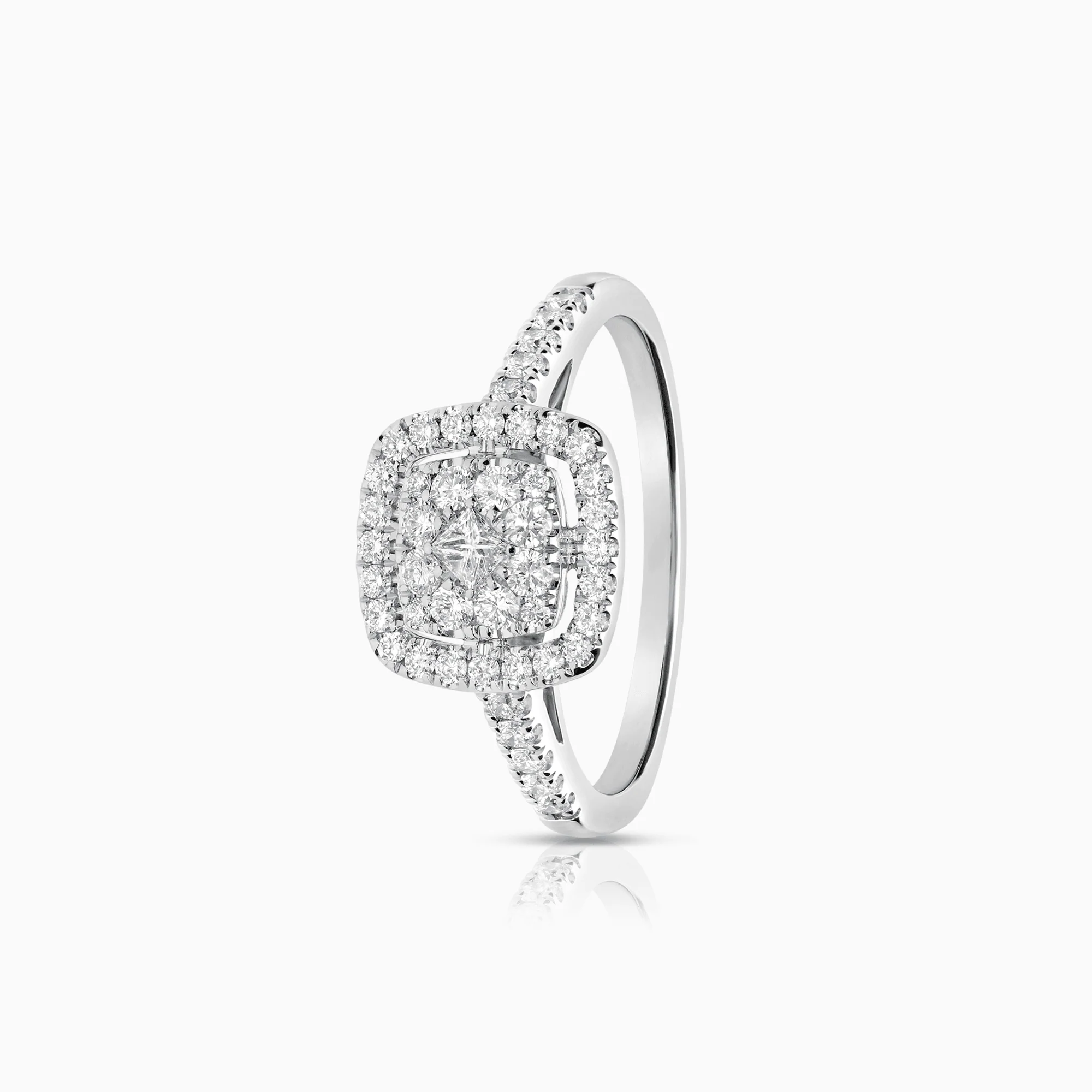 Diamond ring 0.69ct 14K white gold