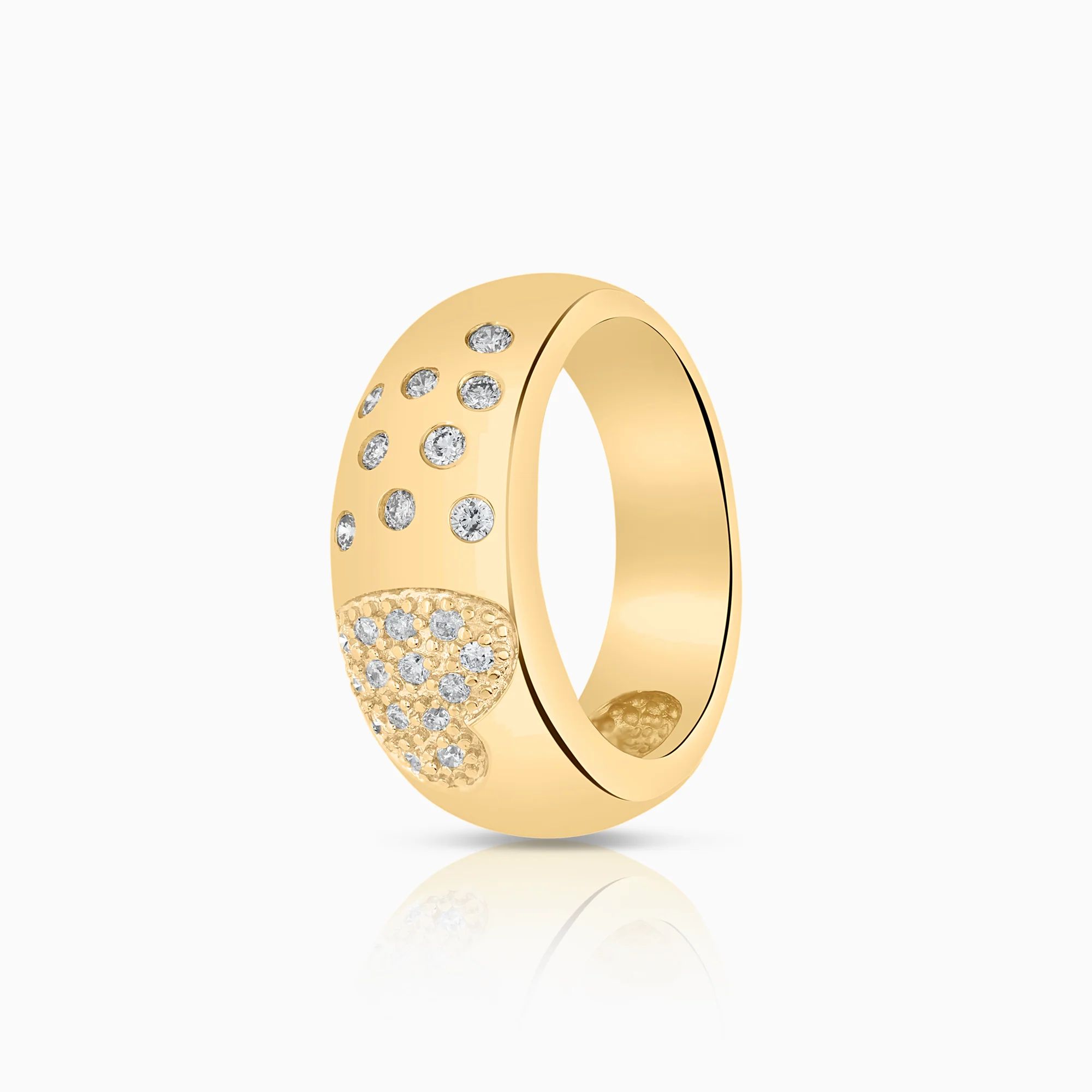 Diamond ring 9.59g 18K yellow gold