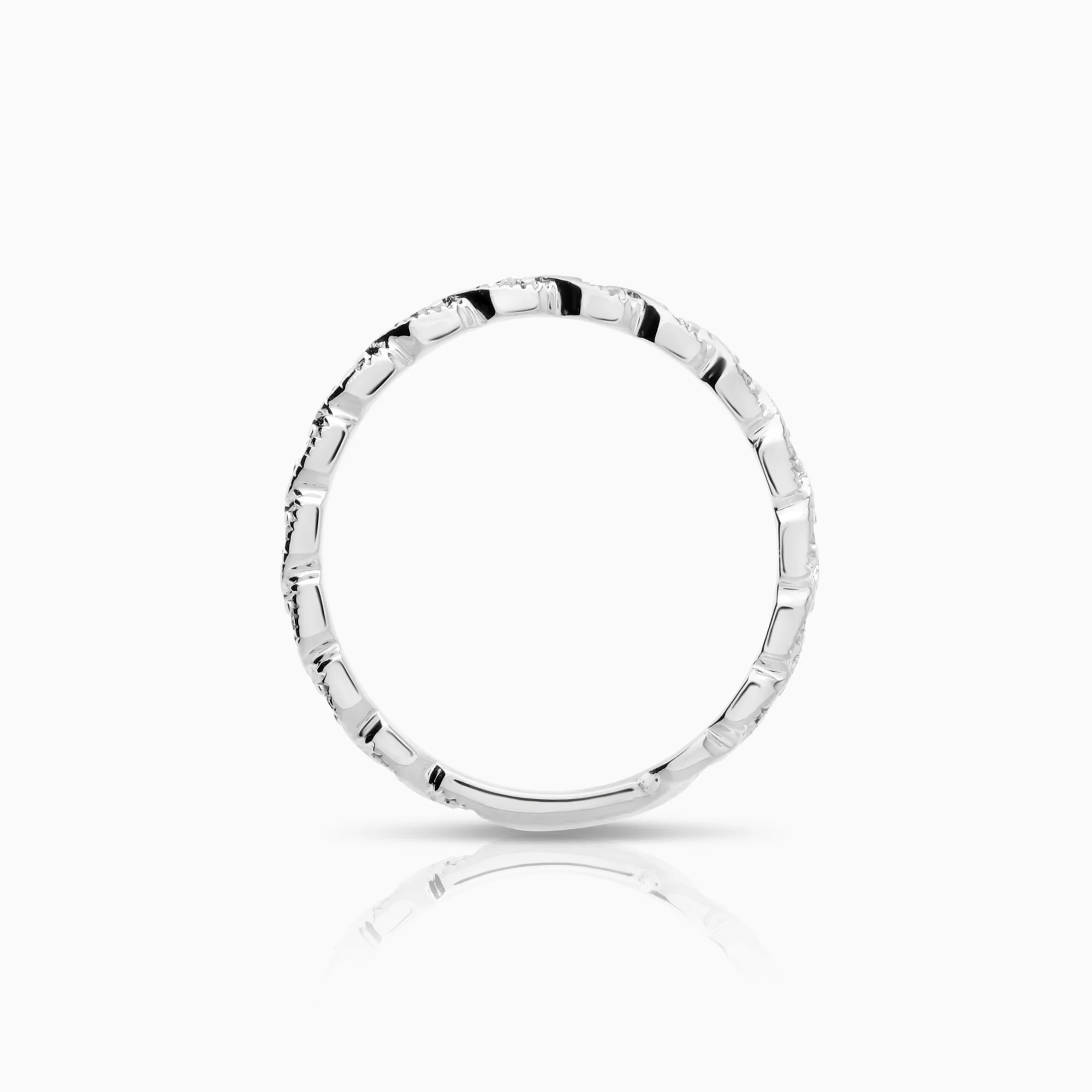 Diamond ring eternity 0.09ct 14K white gold - Image 2