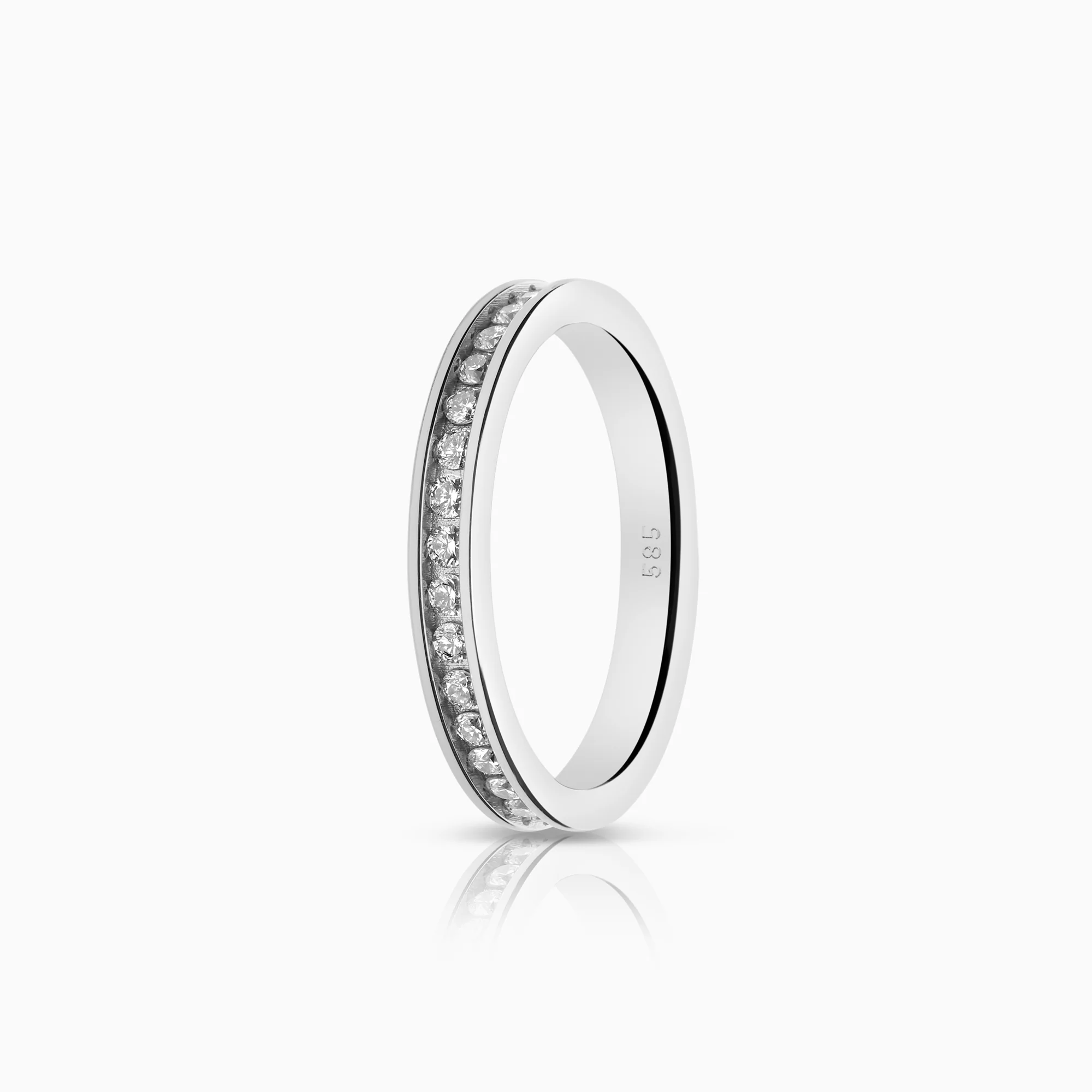 Diamond ring eternity 0.68ct 14K white gold