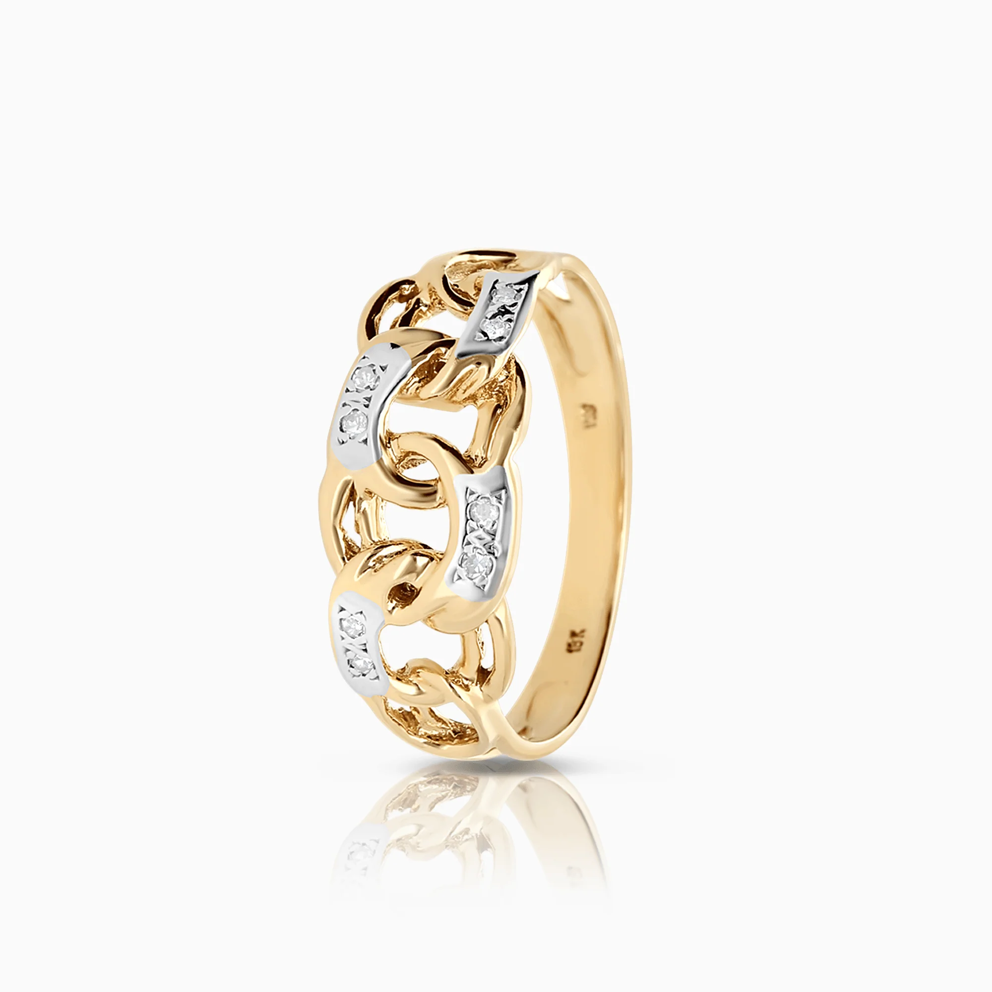 Diamond ring Bismarck 0.04ct 18K gold