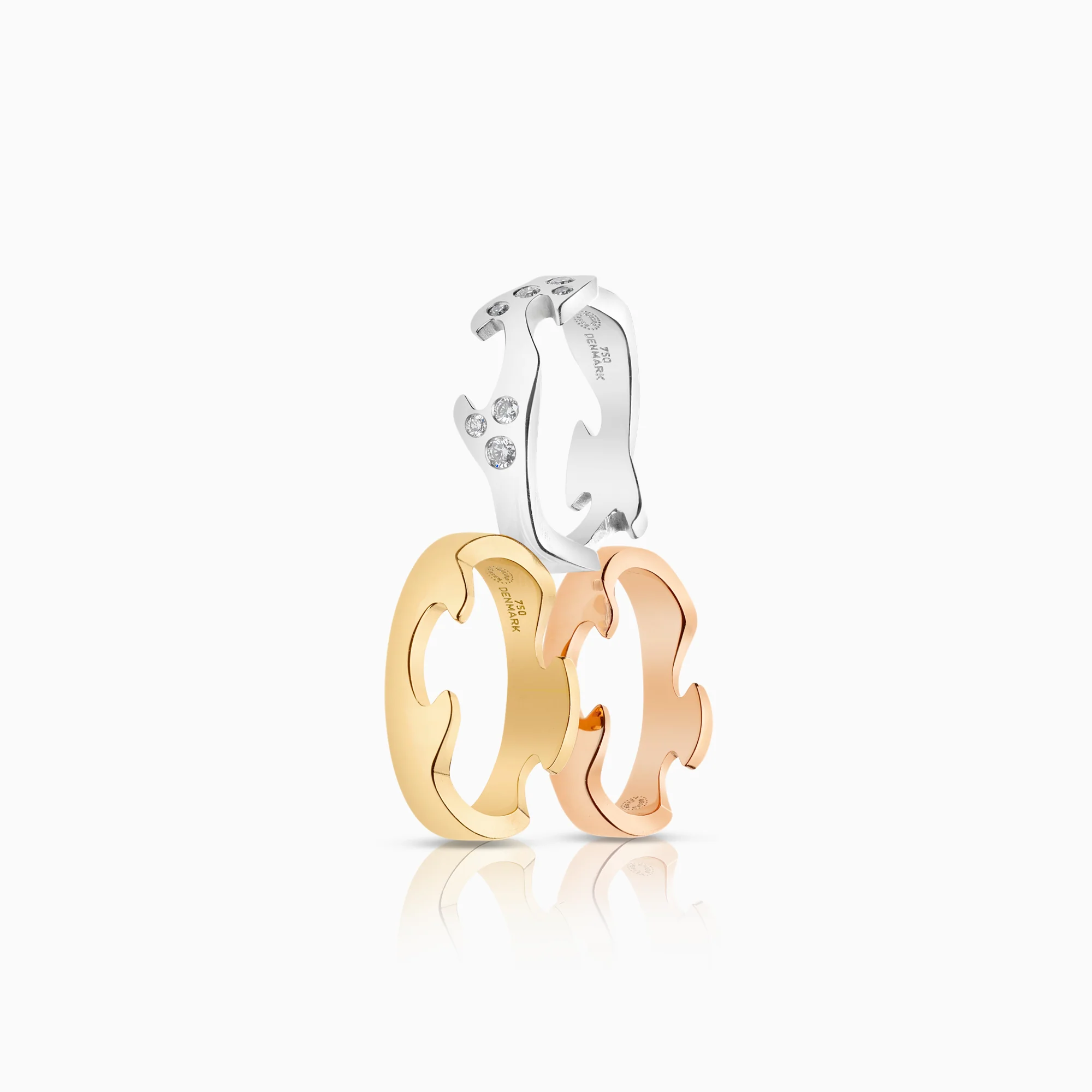 Diamond ring Georg Jensen 0.16ct 18K tri-color gold - Image 4