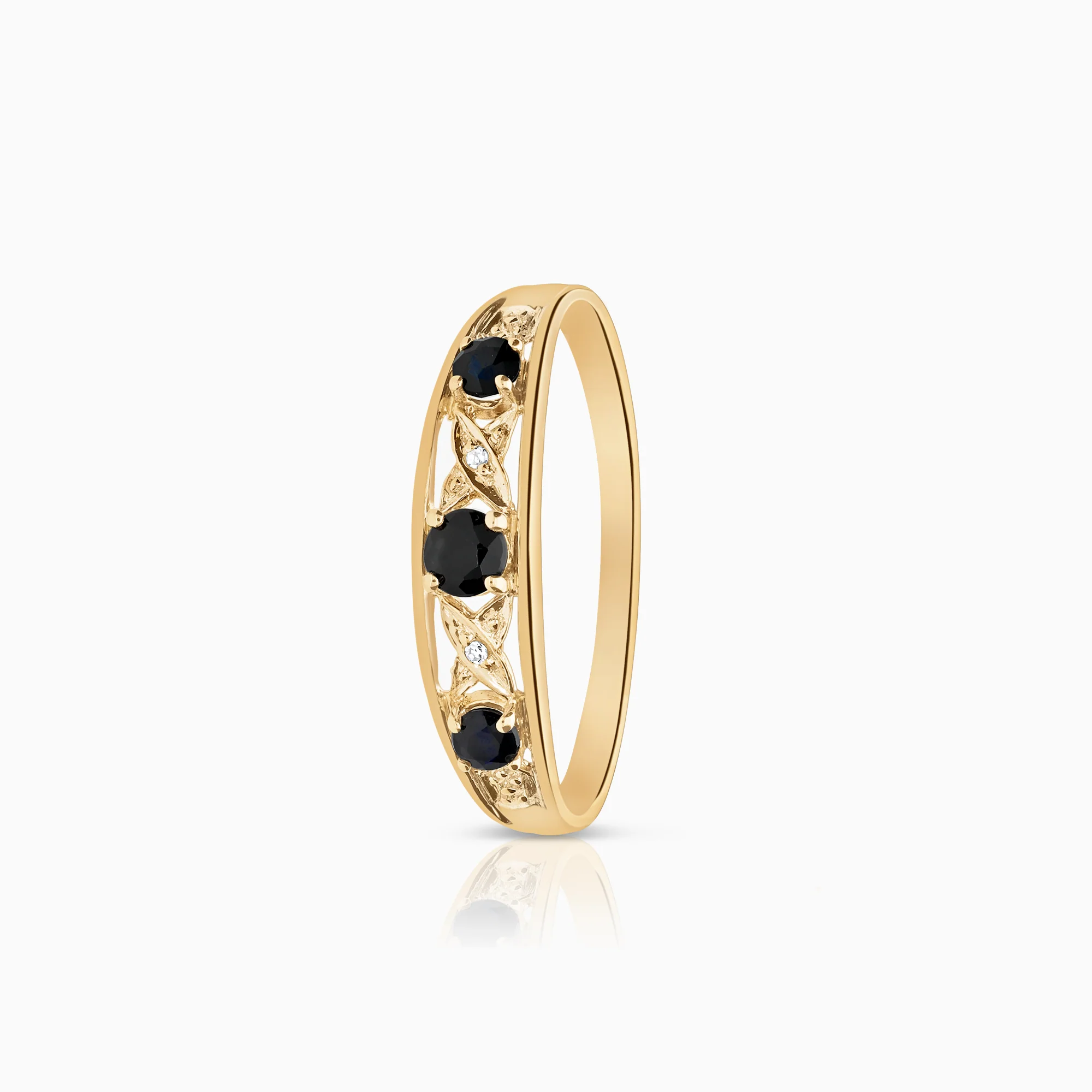 Diamond ring with sapphires 0.005ct 18K gold
