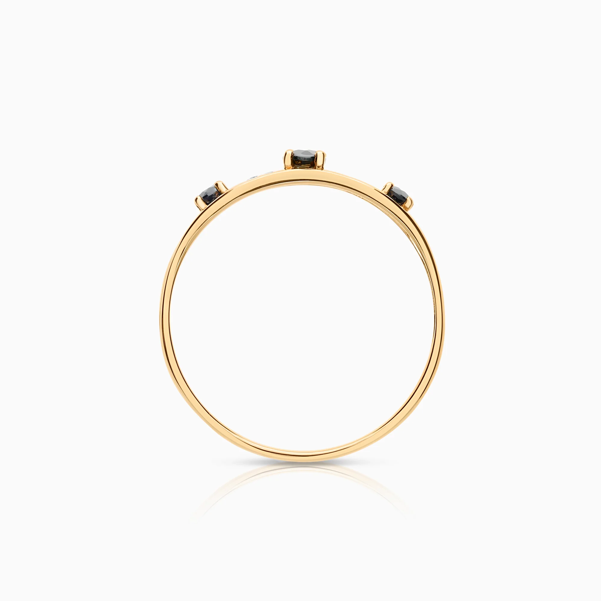 Diamond ring with sapphires 0.005ct 18K gold - Image 2