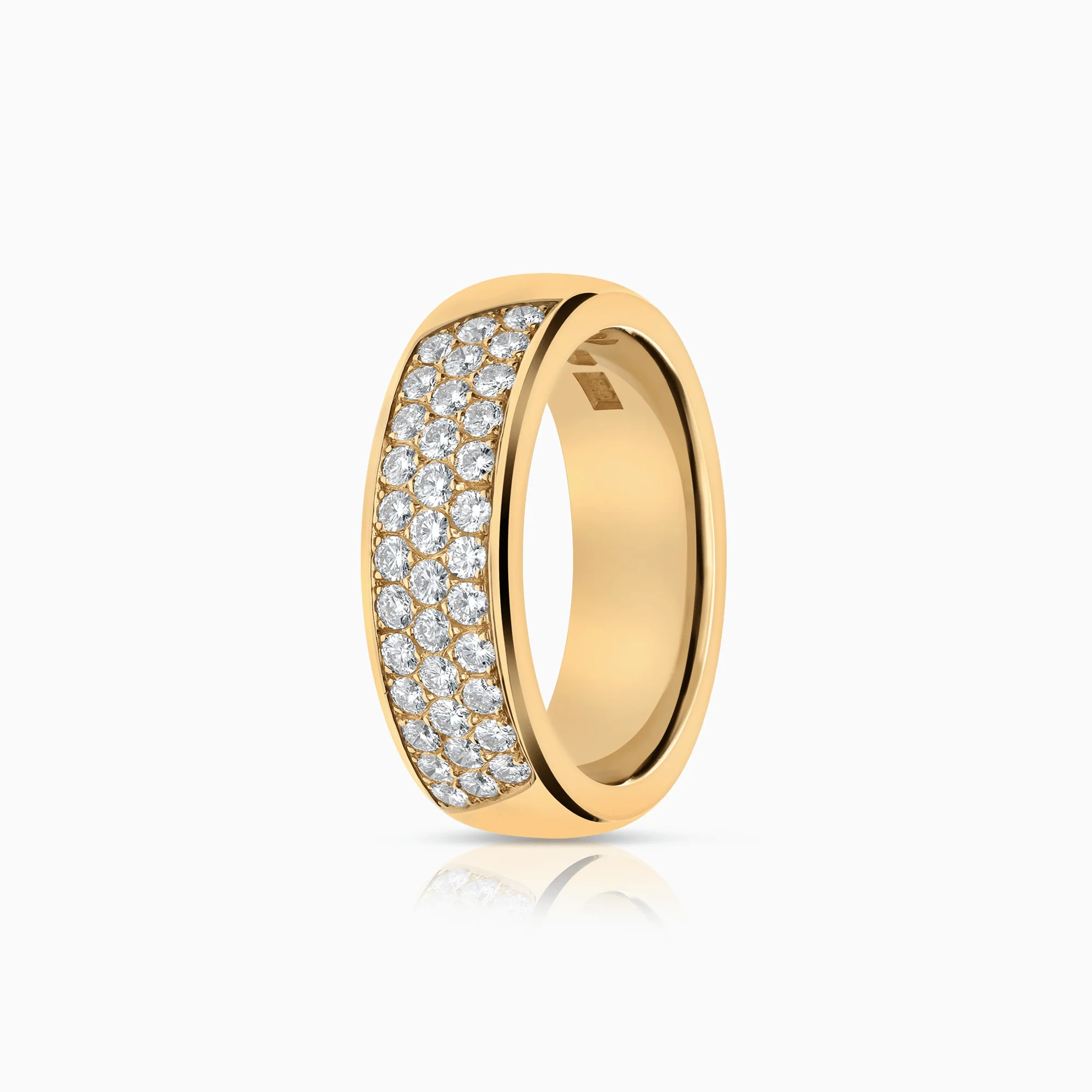 Diamond ring pavé 0.76ct 18K gold