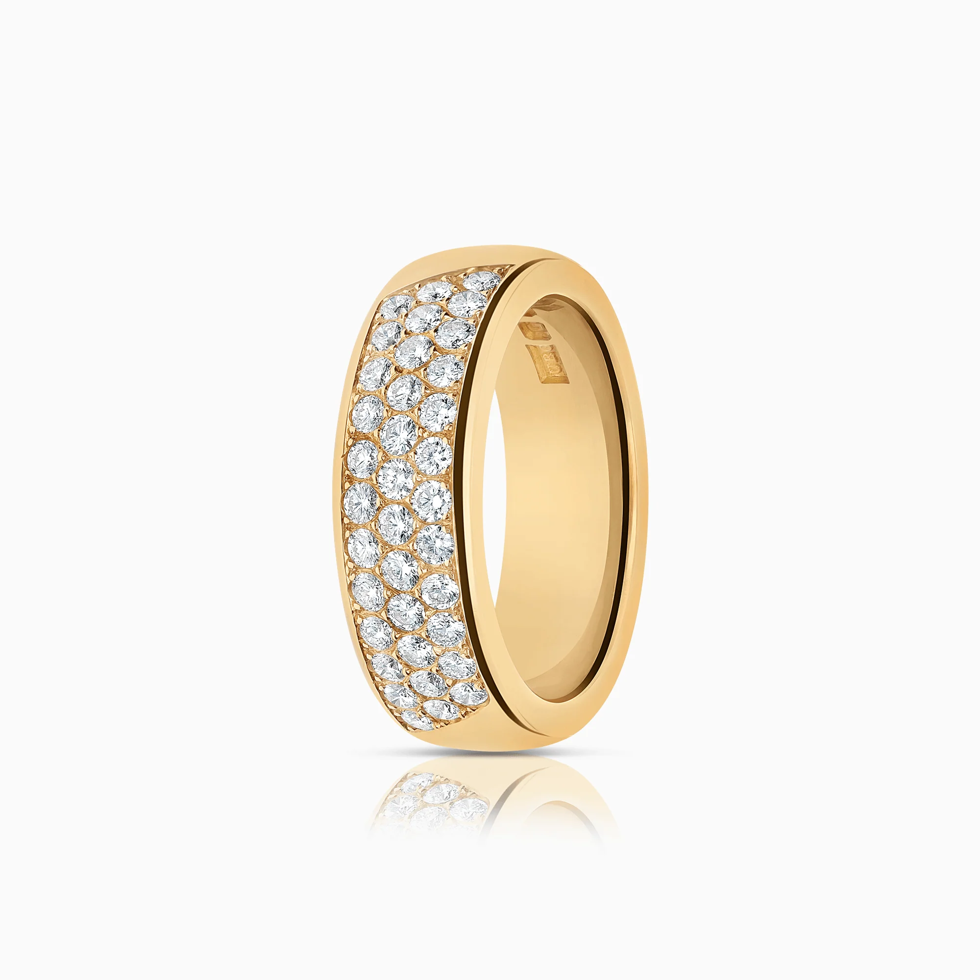 Diamond ring pavé 0.76ct 18K gold