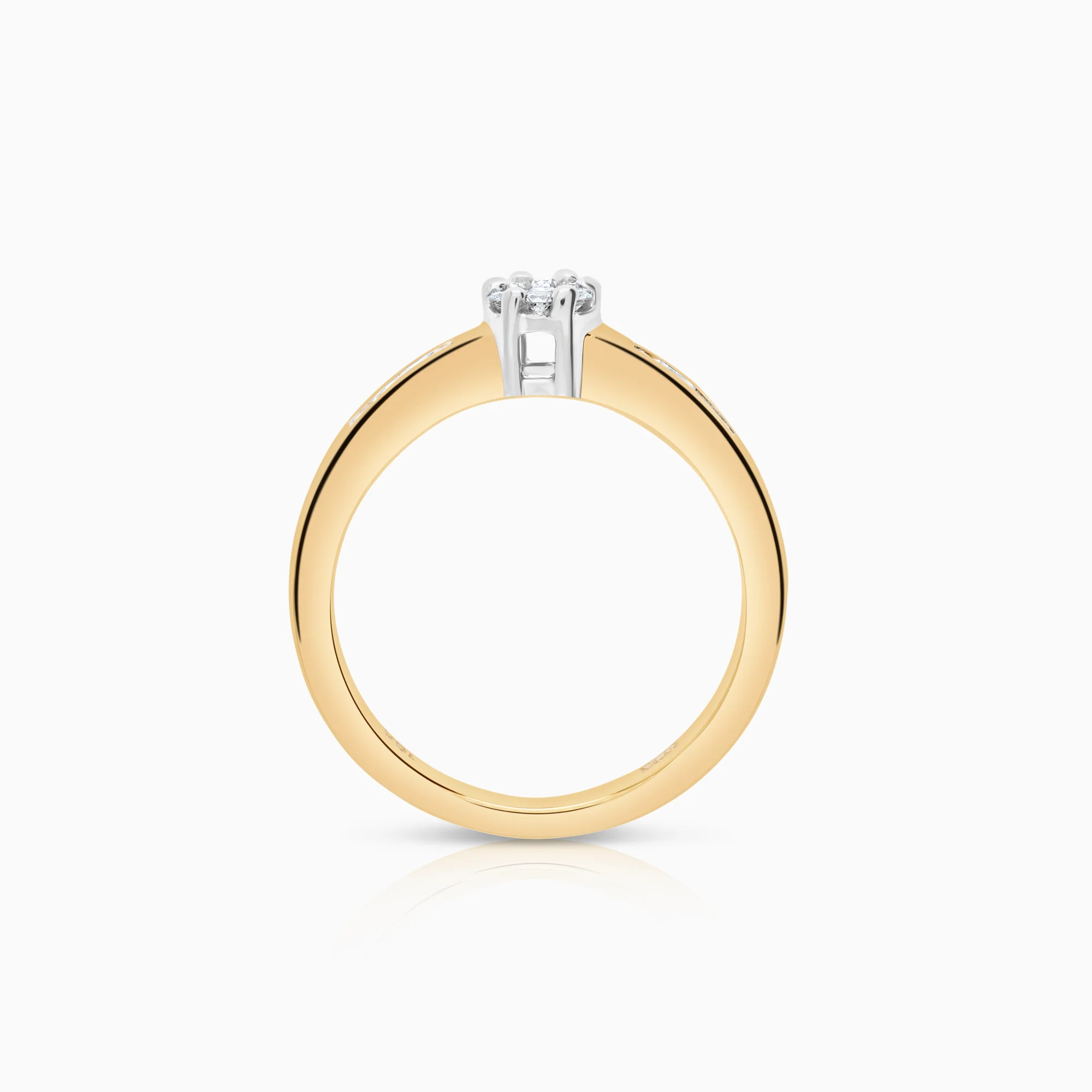 Side stone ring 0.24ct 18K gold - Image 2