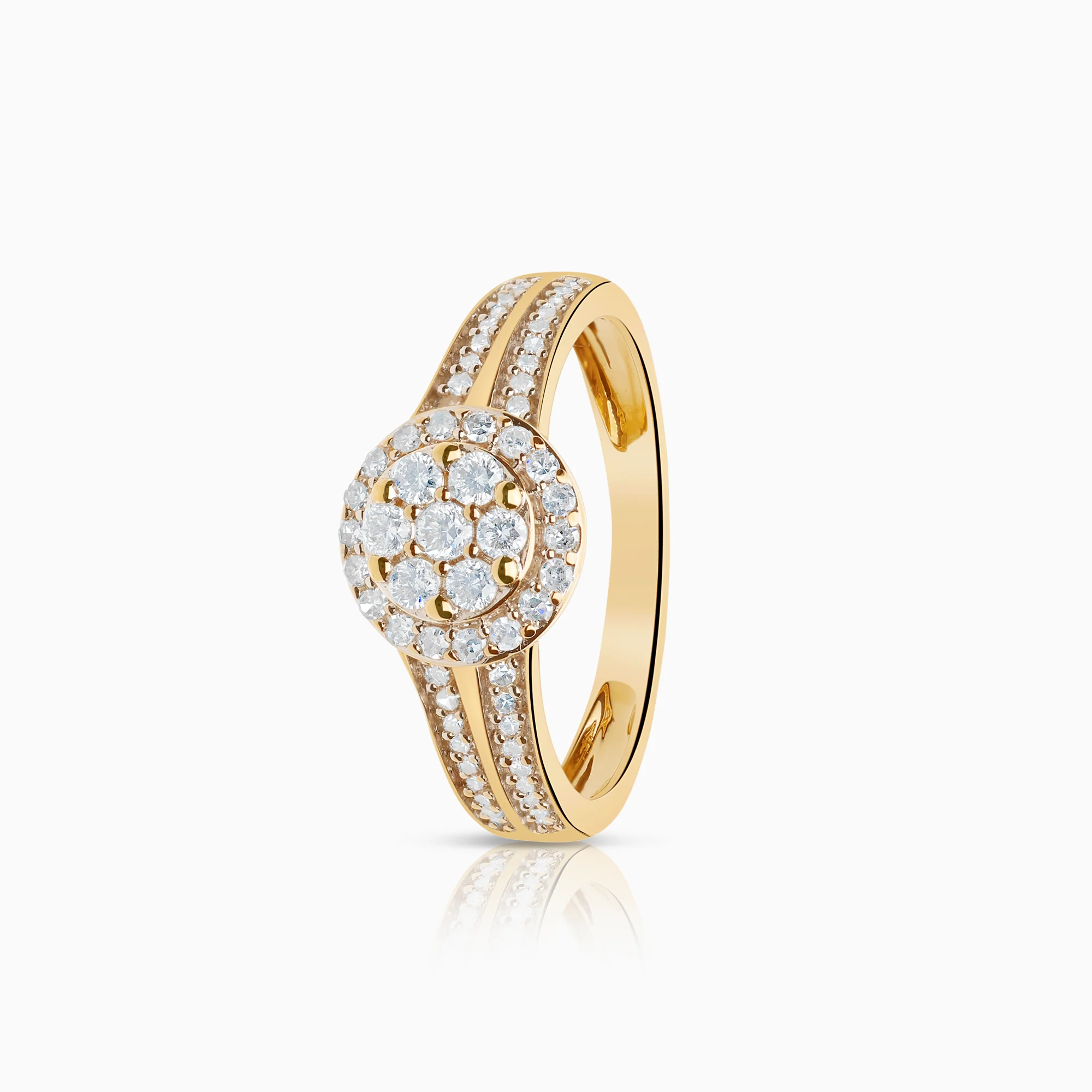Diamond ring Side Stone 0.25ct 18K gold