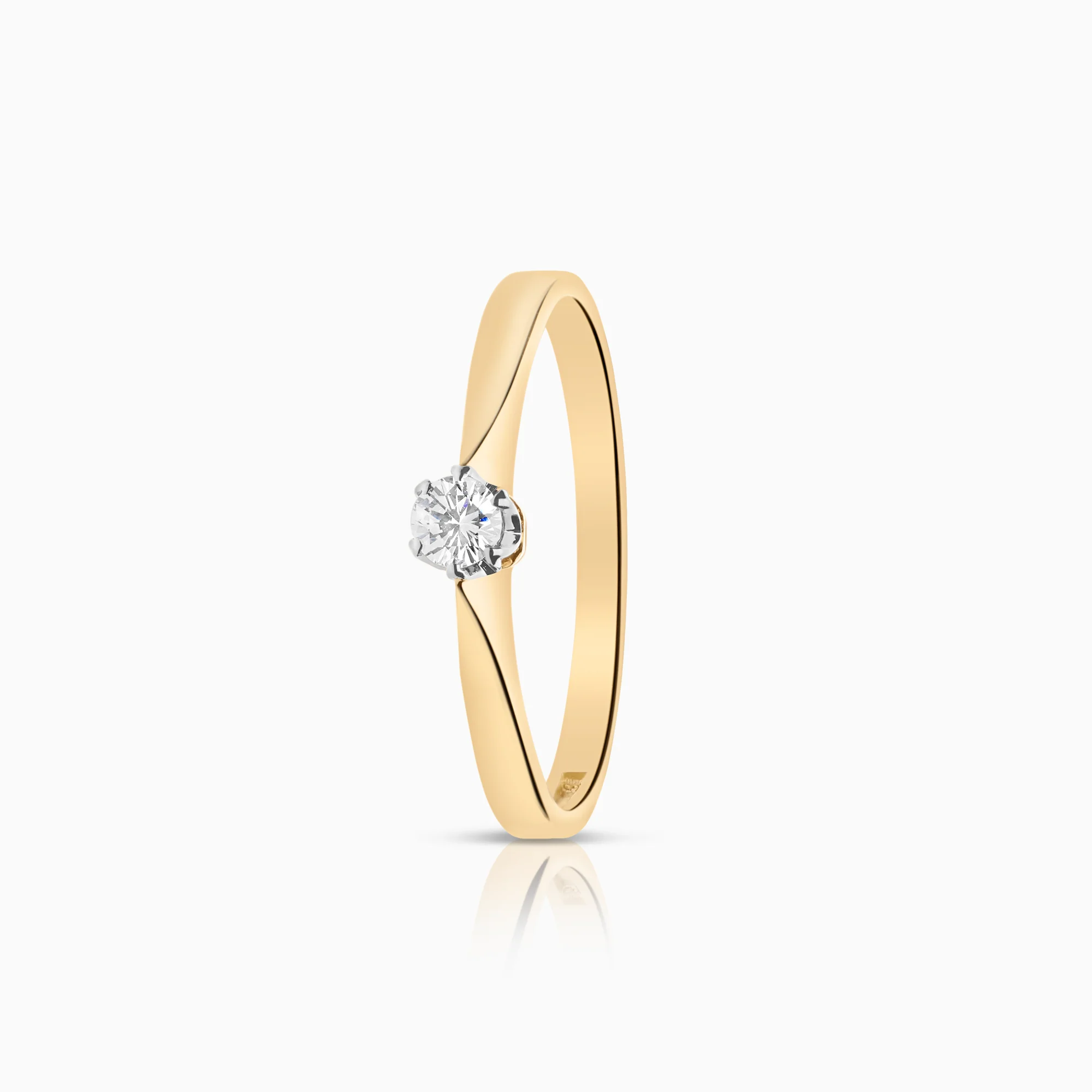 Solitaire ring 0.12ct 18K gold