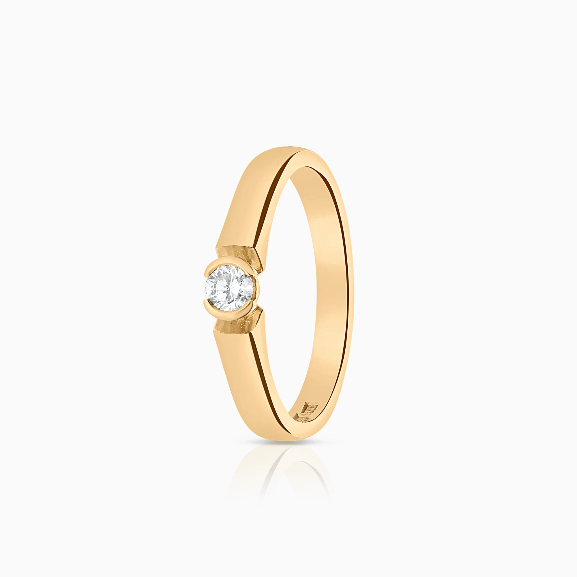 Solitaire ring 0.16ct 18K gold