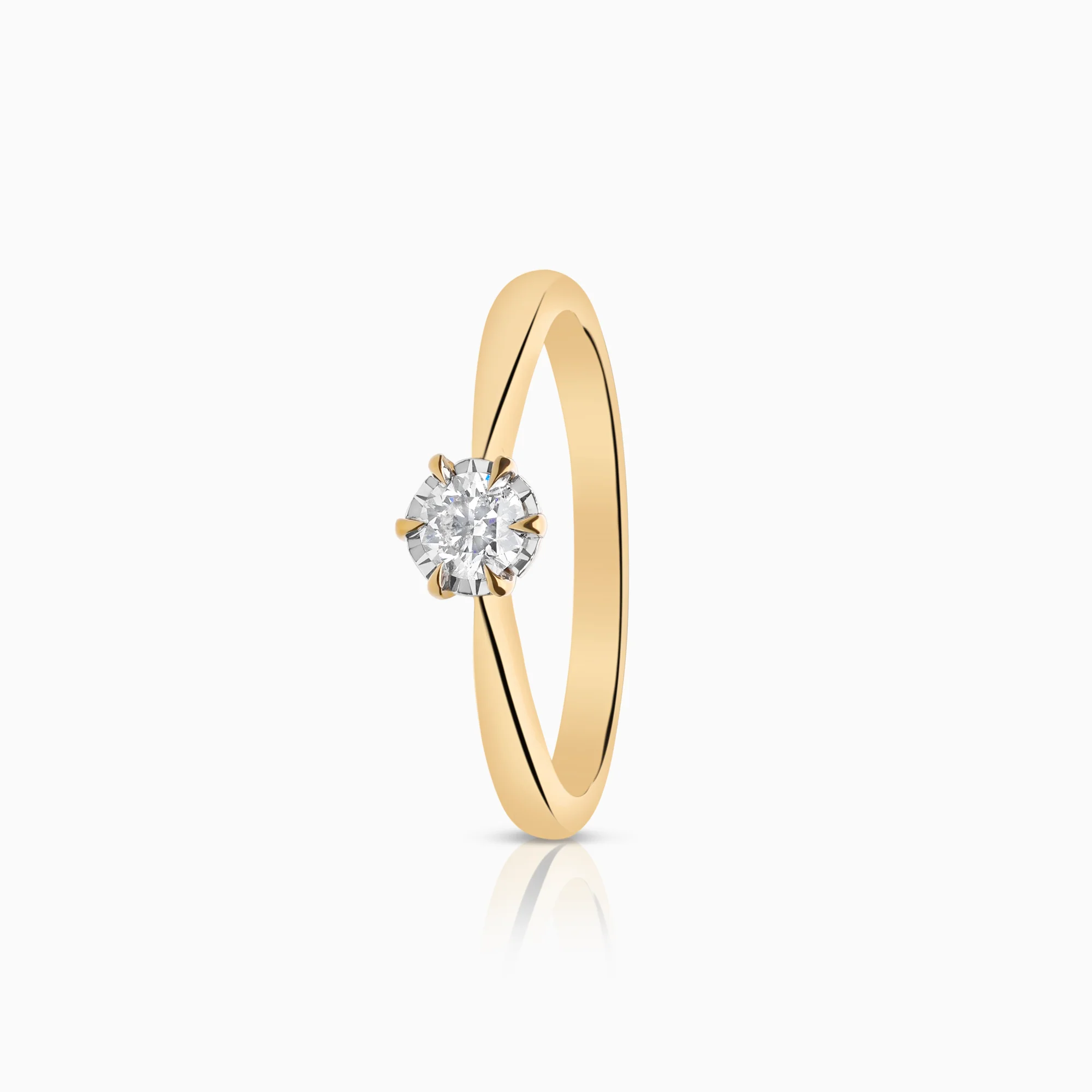 Solitaire ring 0.20ct 18K gold
