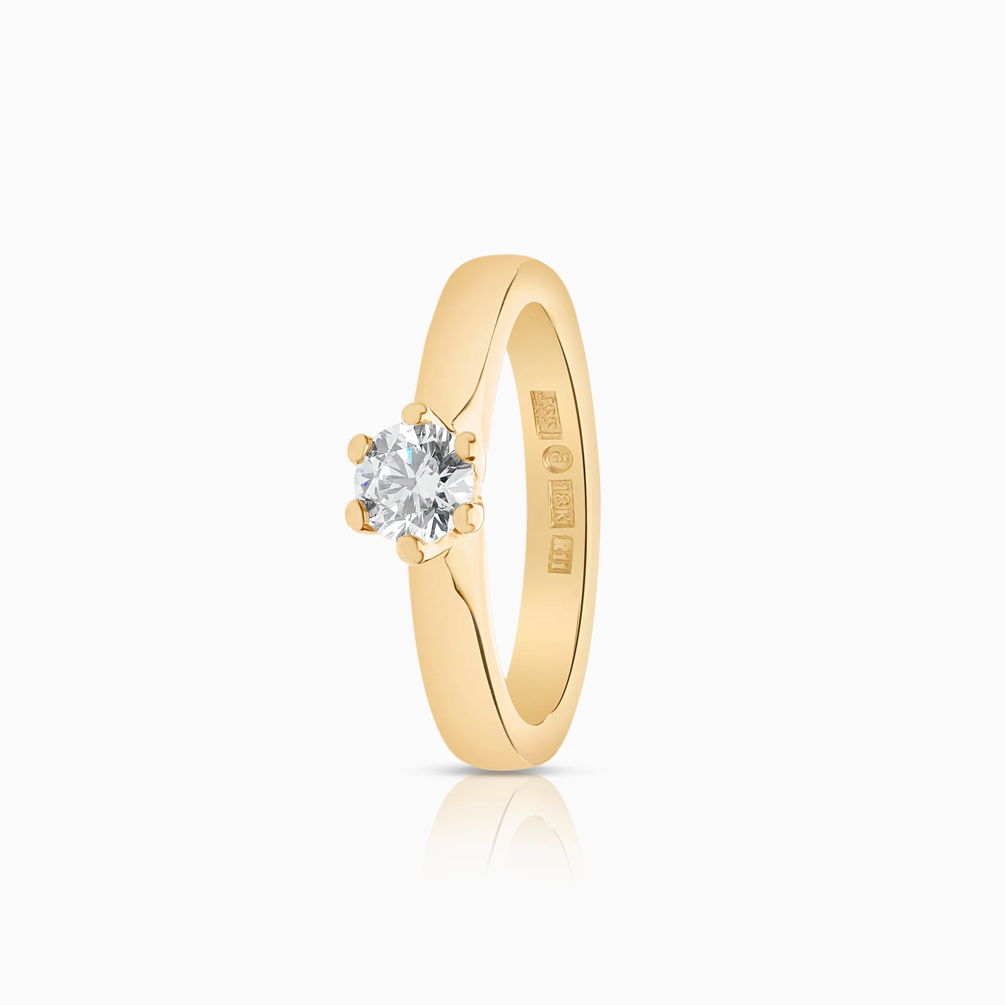 Solitaire ring 0.35ct 18K gold