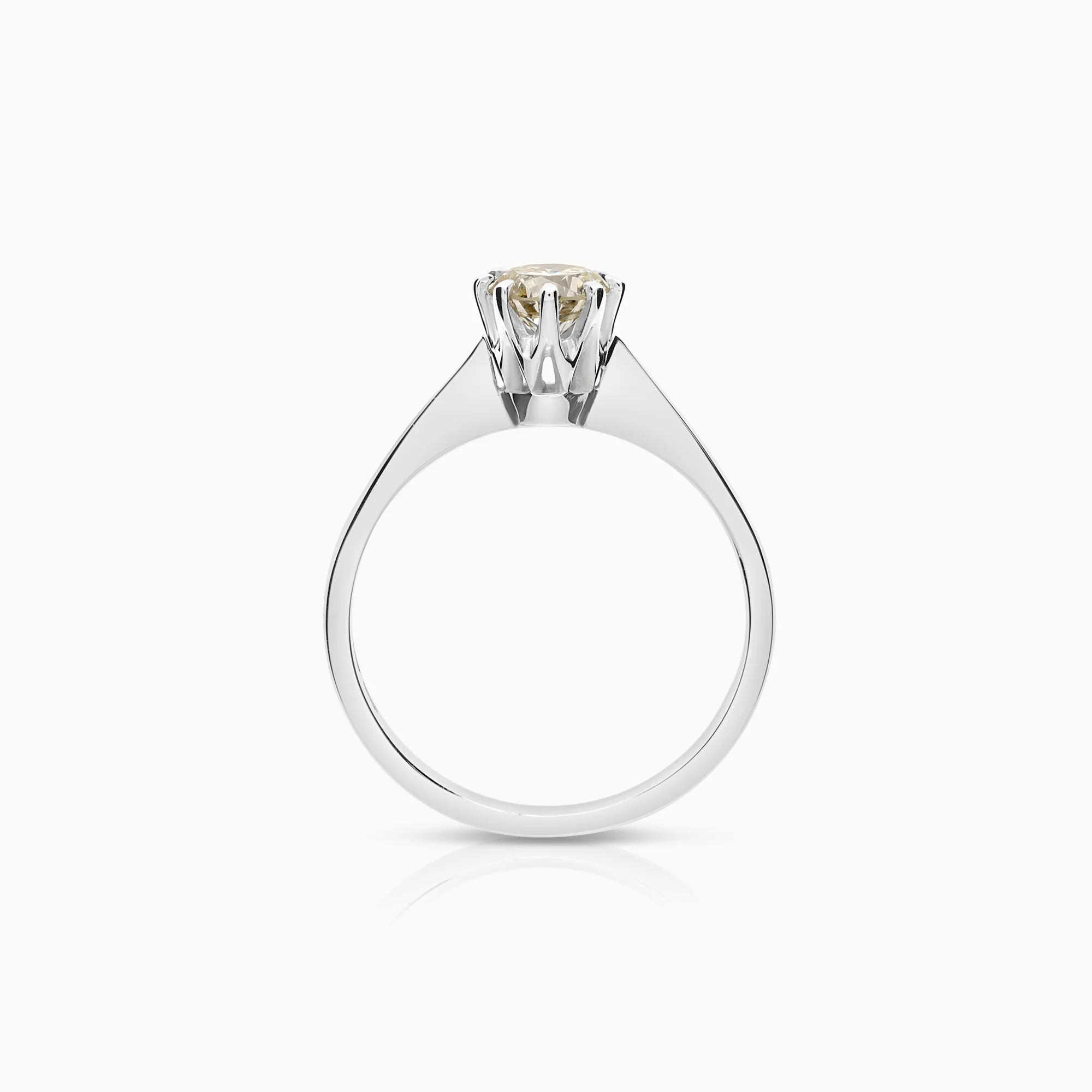 Diamond ring solitaire 0.54ct 18K white gold - Image 2