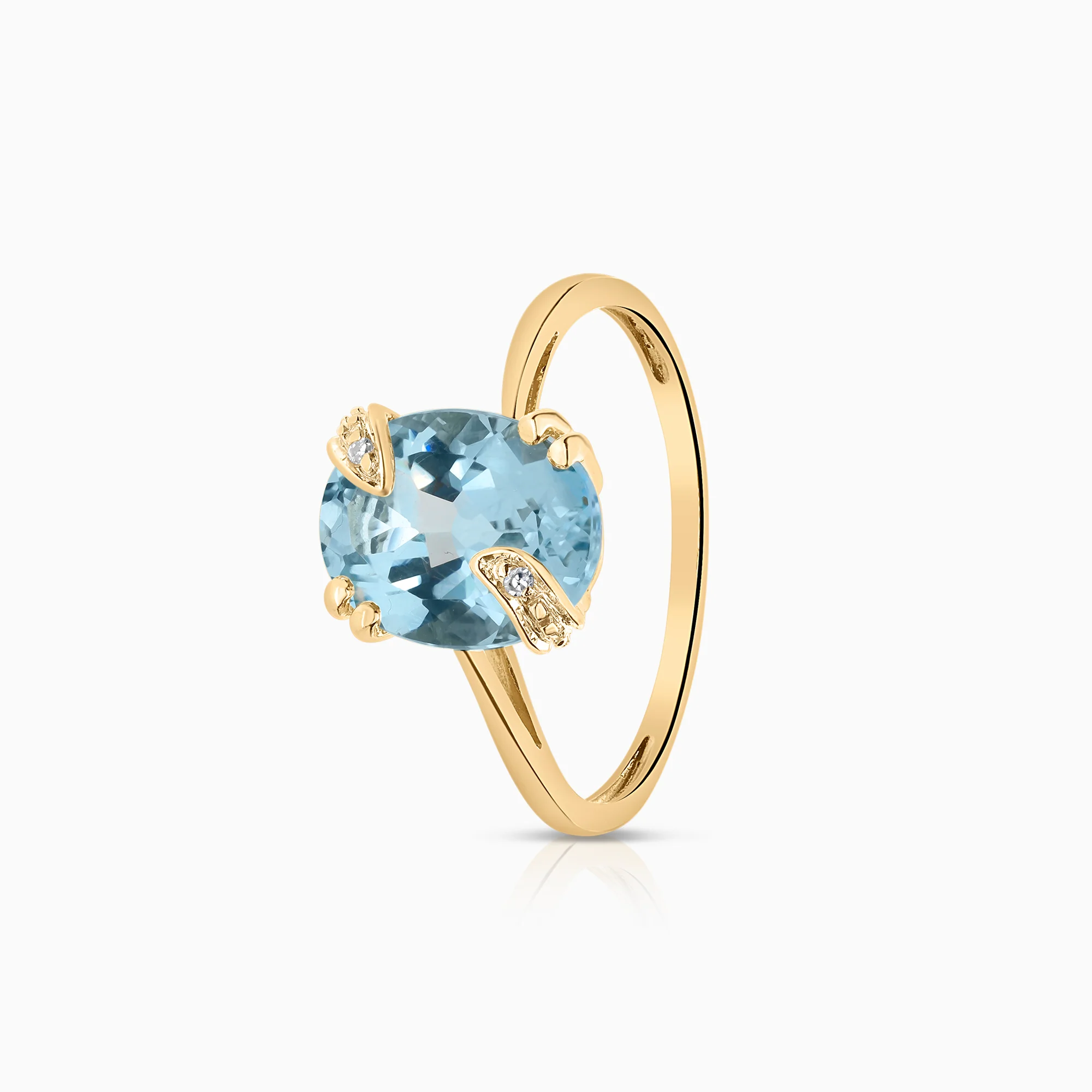 Diamond ring topaz 0.01ct 18K gold