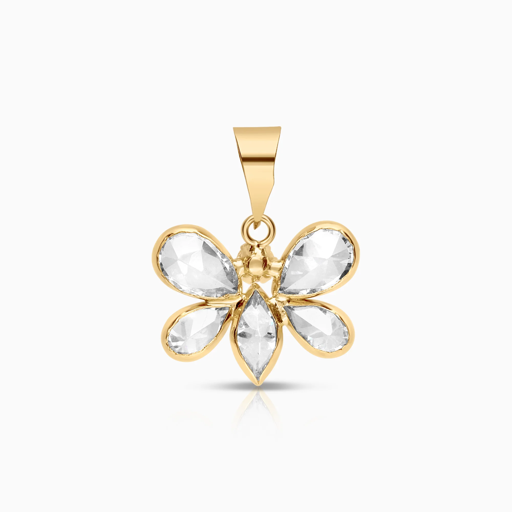 Gold pendant butterfly cubic 0.81g 18K gold