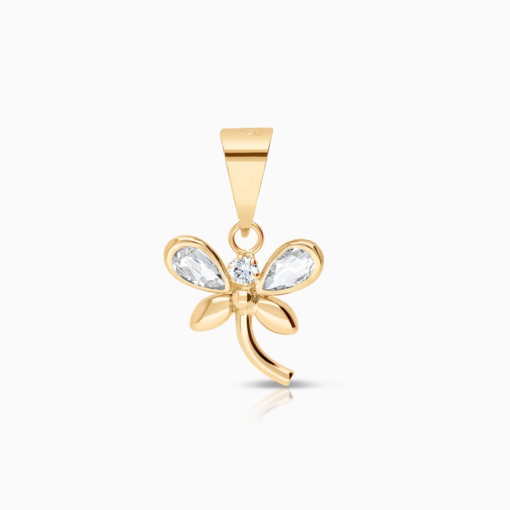 Dragonfly animal pendant 0.52g 18K gold