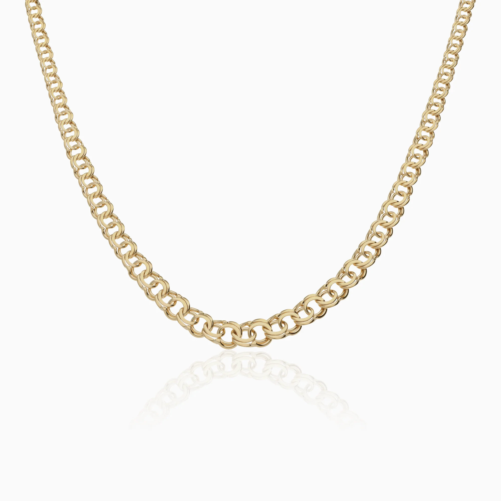 Graduated Bismarck chain necklace 12.3g 18K gold
