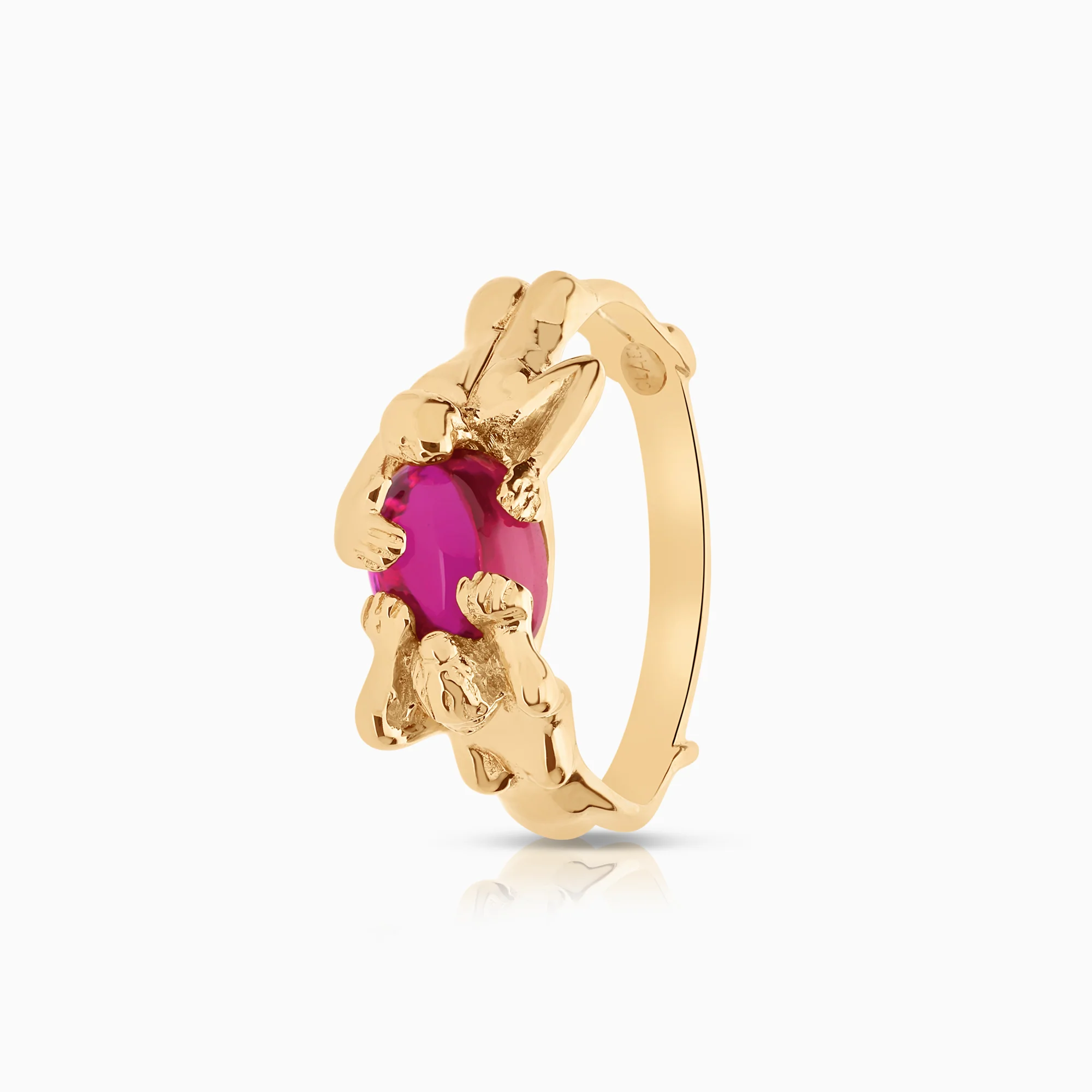 Emma ring Small with red stone 6.88g 18K gold