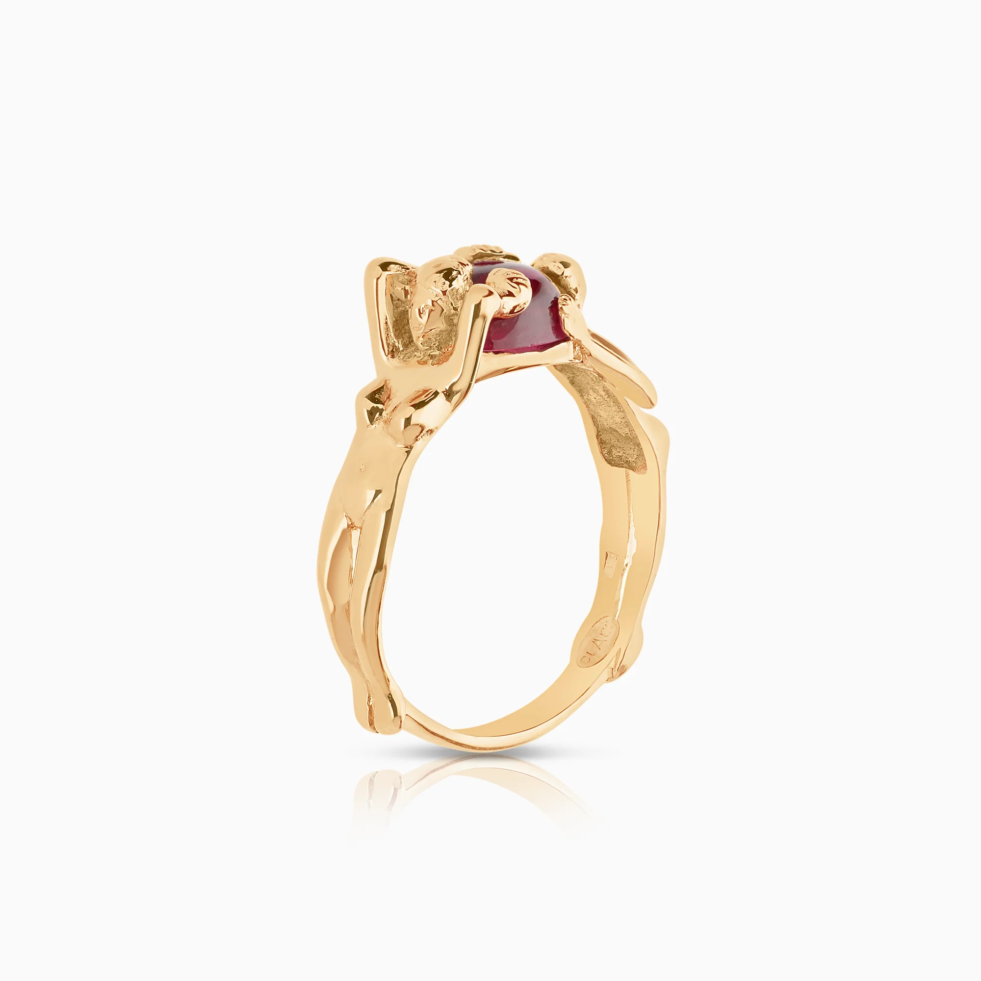 Emma ring Small with red stone 6.88g 18K gold - Image 2